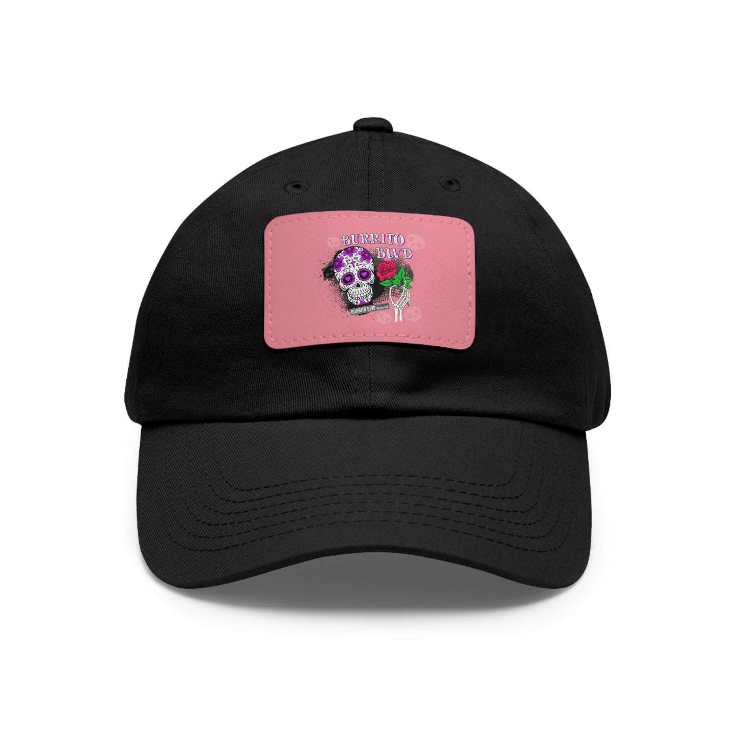 Burrito BLVD Scull Hat with Leather Patch (Rectangle)