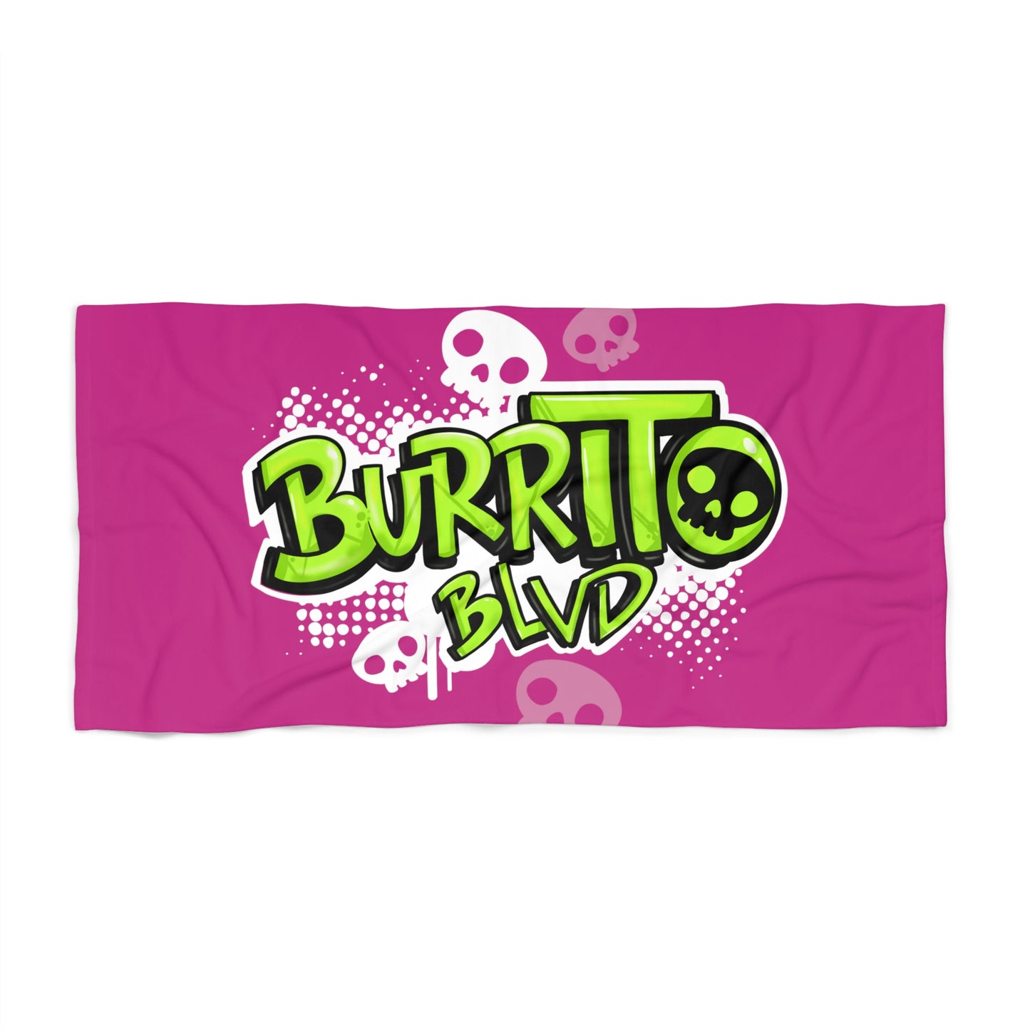 Burrito Blvd Sculls Beach Towel in Pink