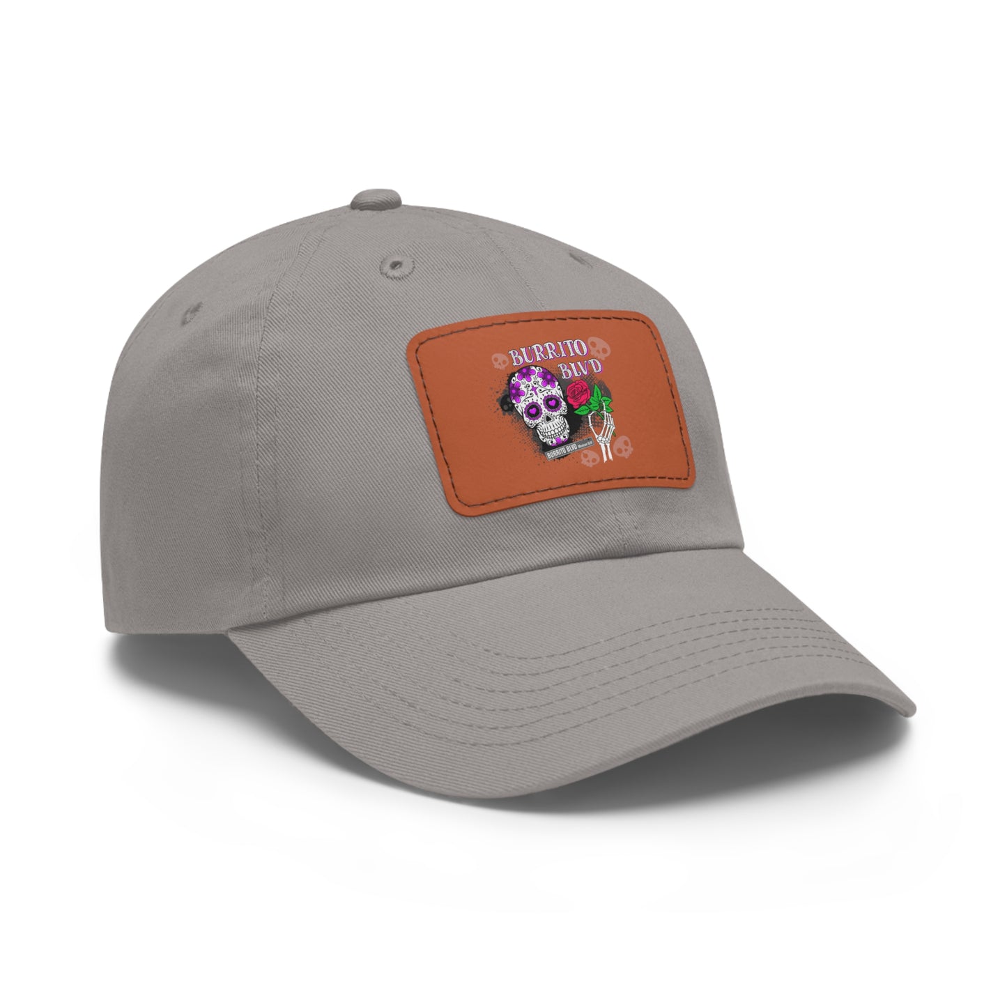 Burrito BLVD Scull Hat with Leather Patch (Rectangle)