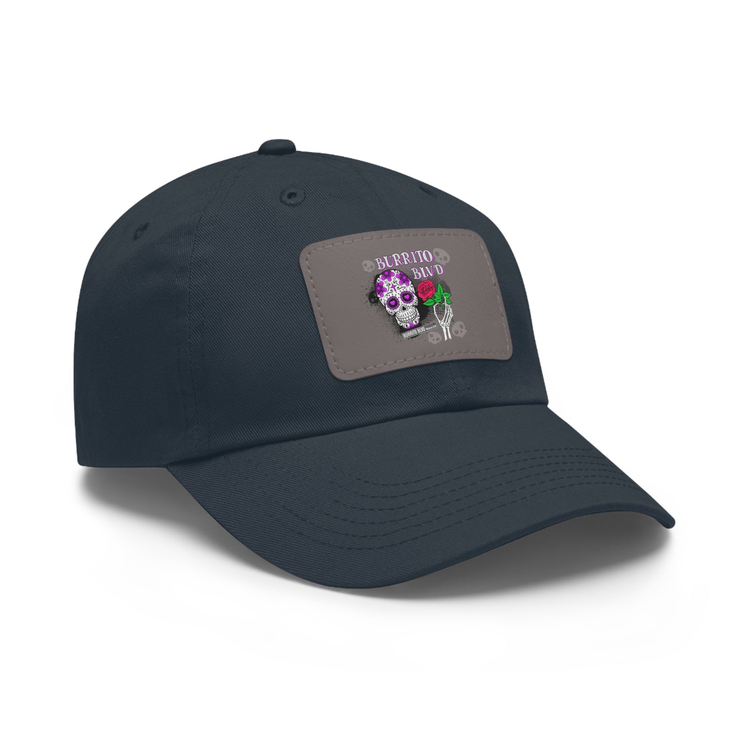 Burrito BLVD Scull Hat with Leather Patch (Rectangle)