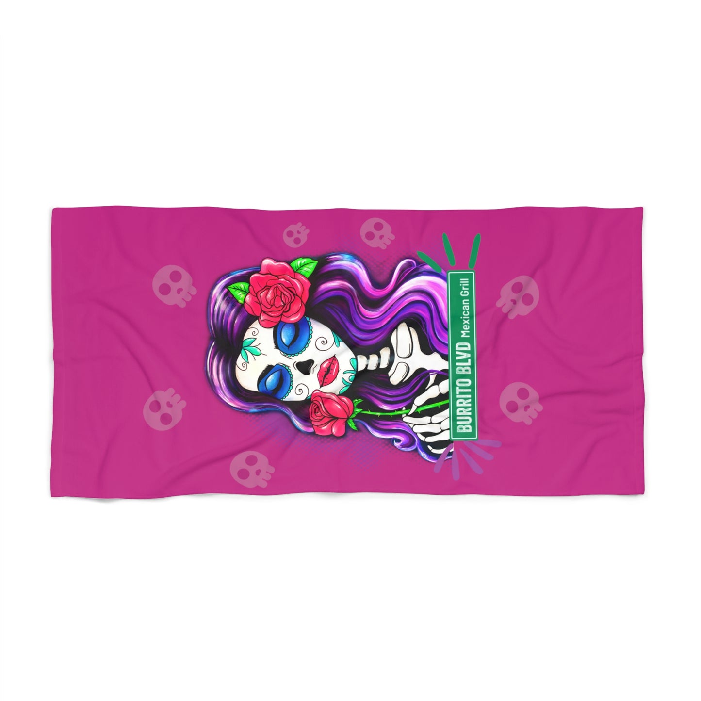 Burrito Blvd Girl Beach Towel in Pink
