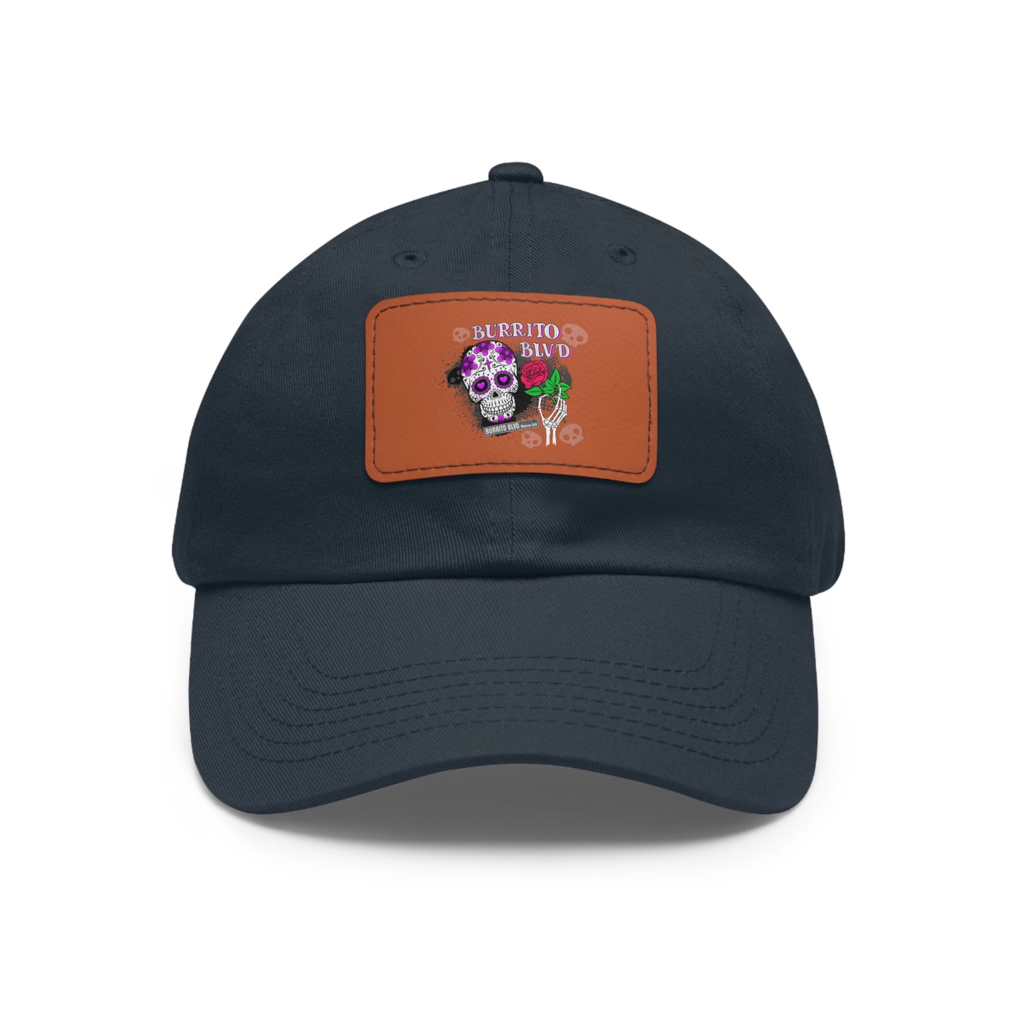 Burrito BLVD Scull Hat with Leather Patch (Rectangle)