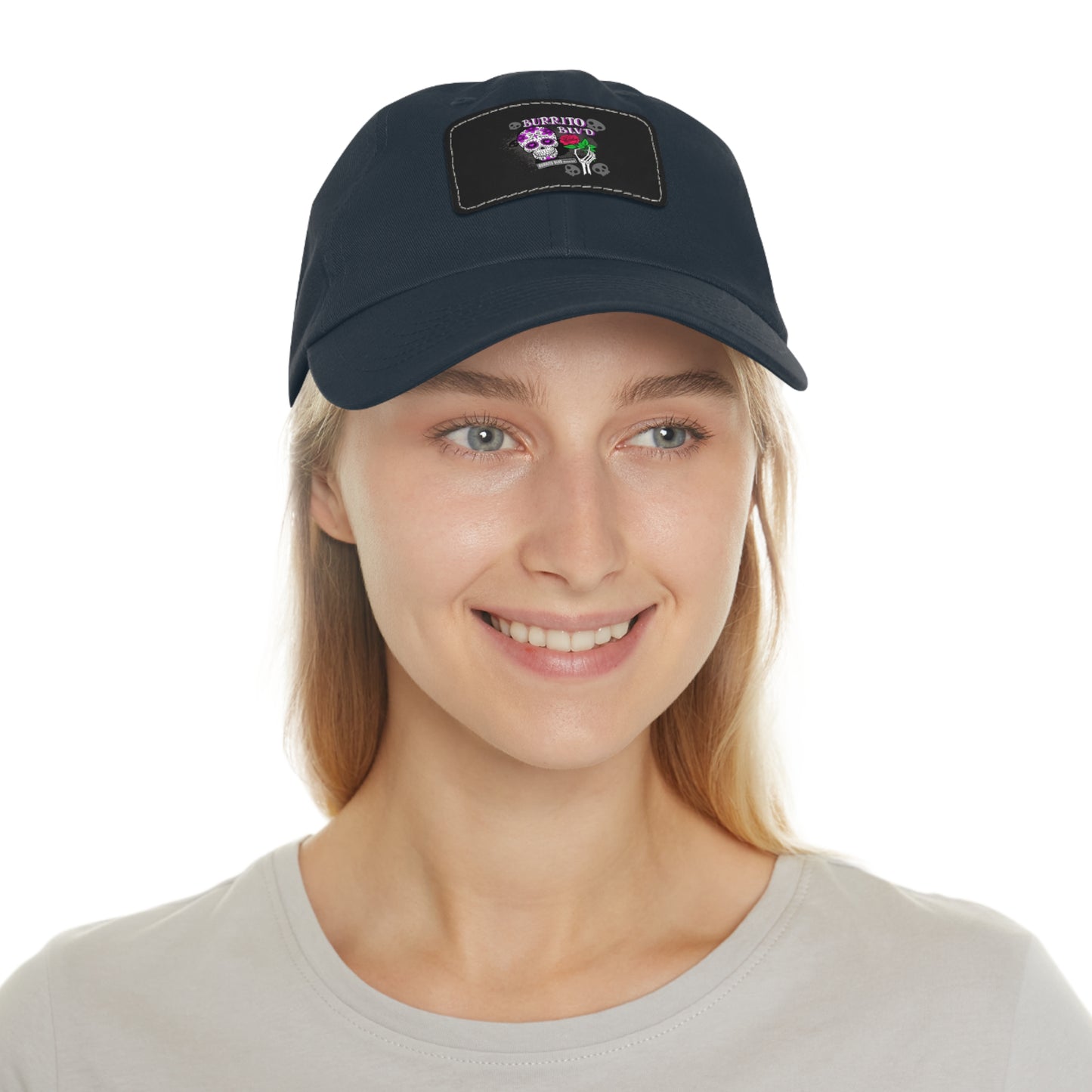 Burrito BLVD Scull Hat with Leather Patch (Rectangle)