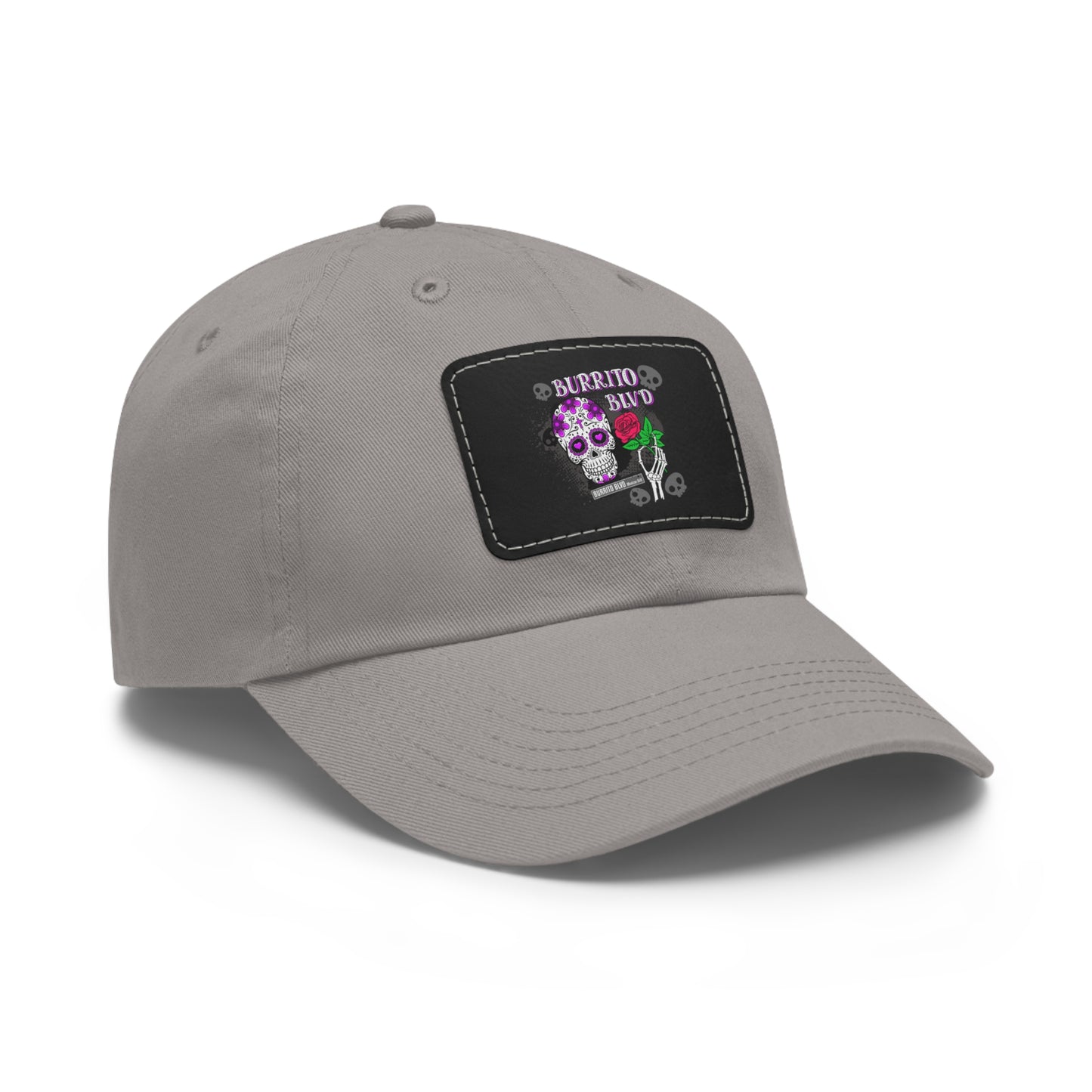 Burrito BLVD Scull Hat with Leather Patch (Rectangle)