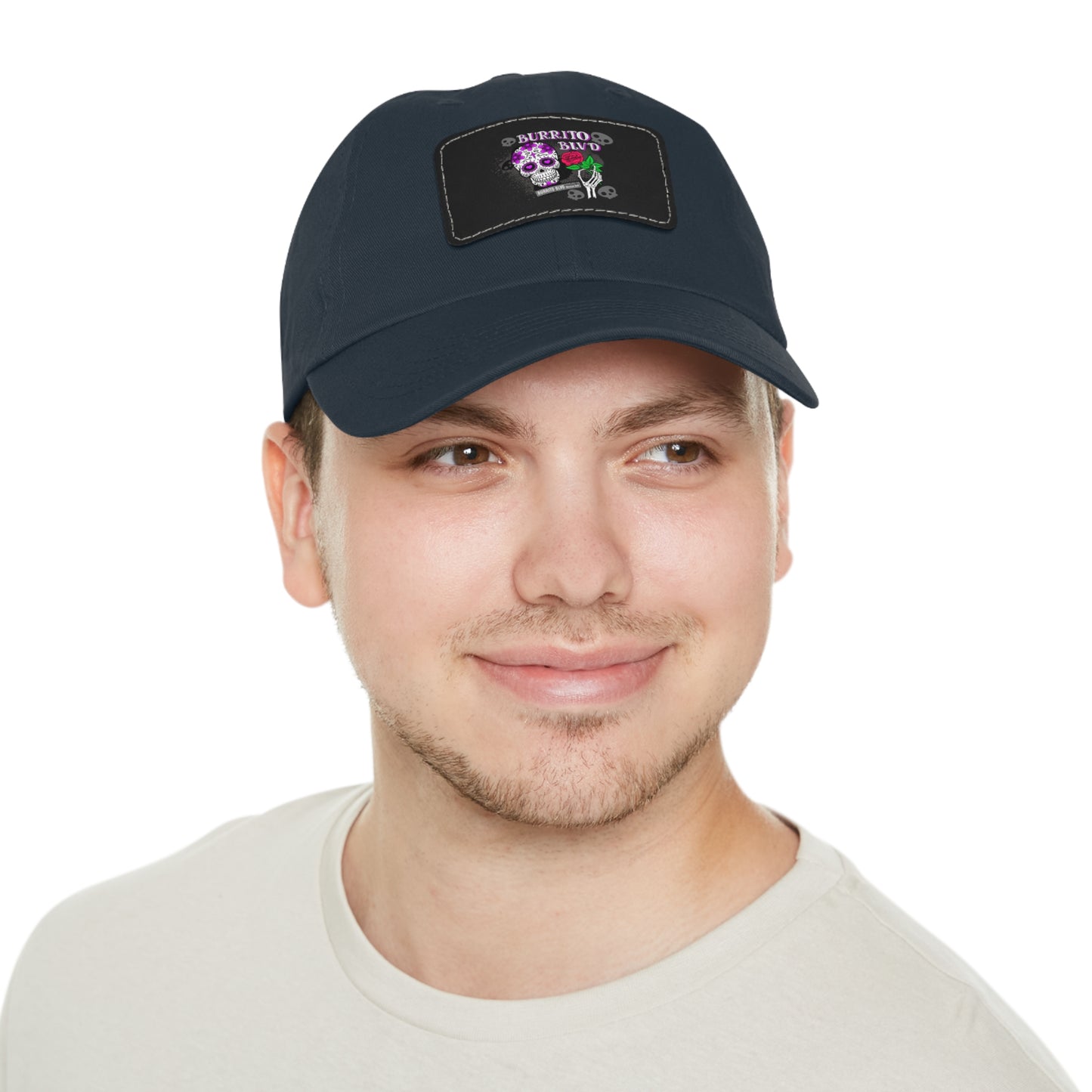 Burrito BLVD Scull Hat with Leather Patch (Rectangle)