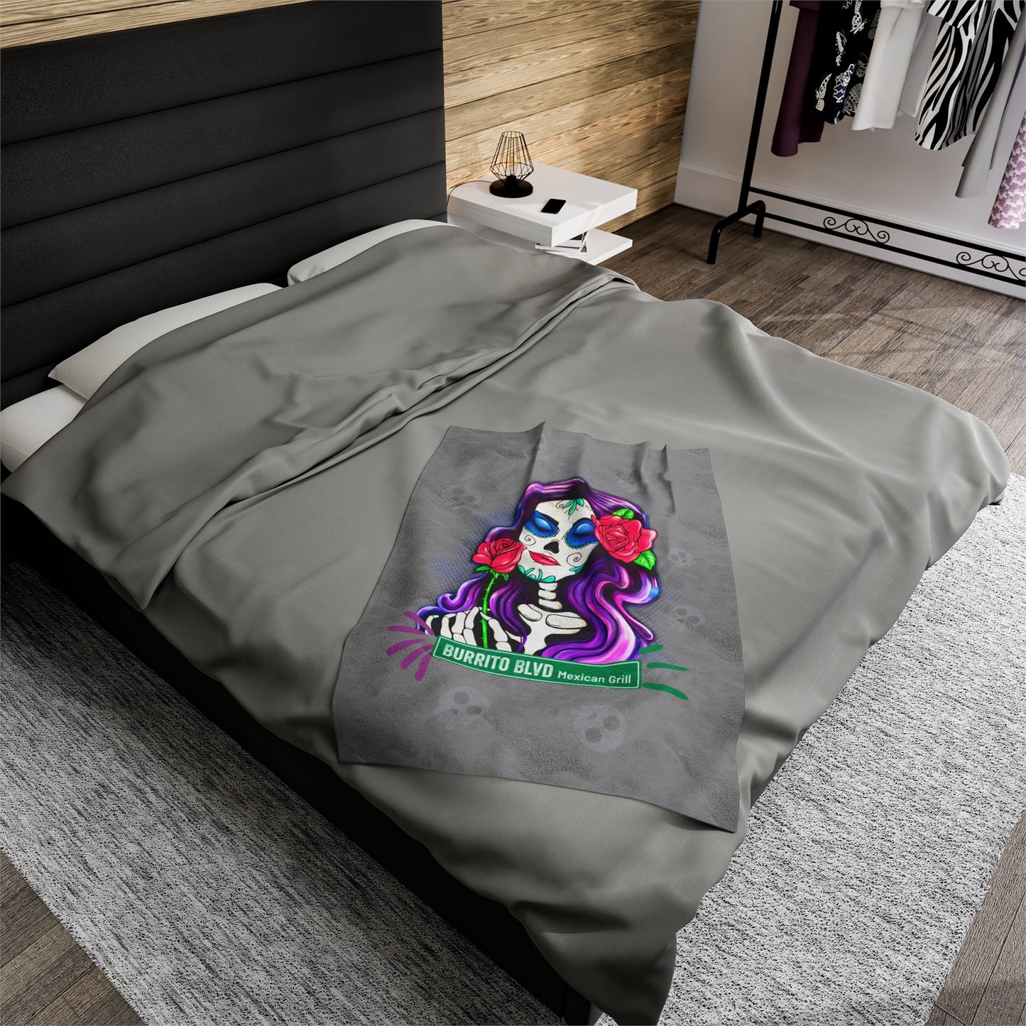 Burrito Blvd Rose Plush Blanket