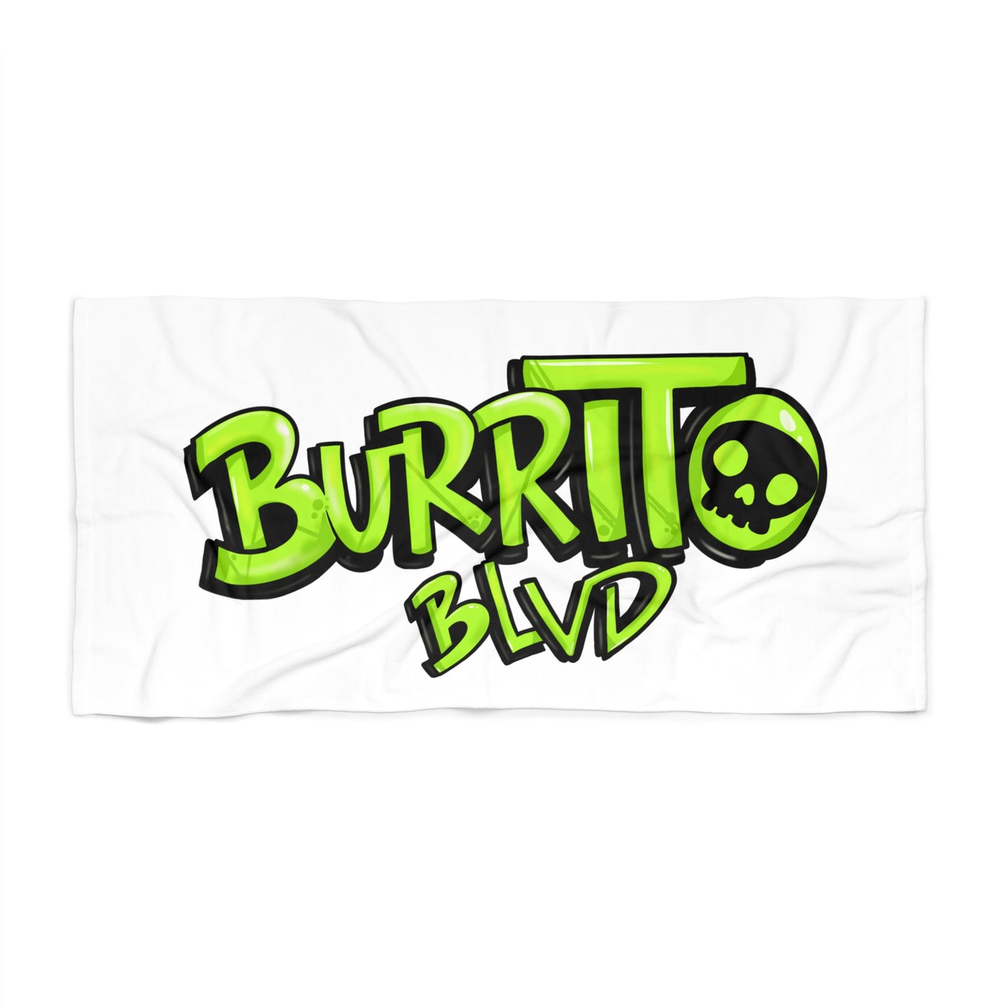 Burrito Blvd Sculls Beach Towel in White