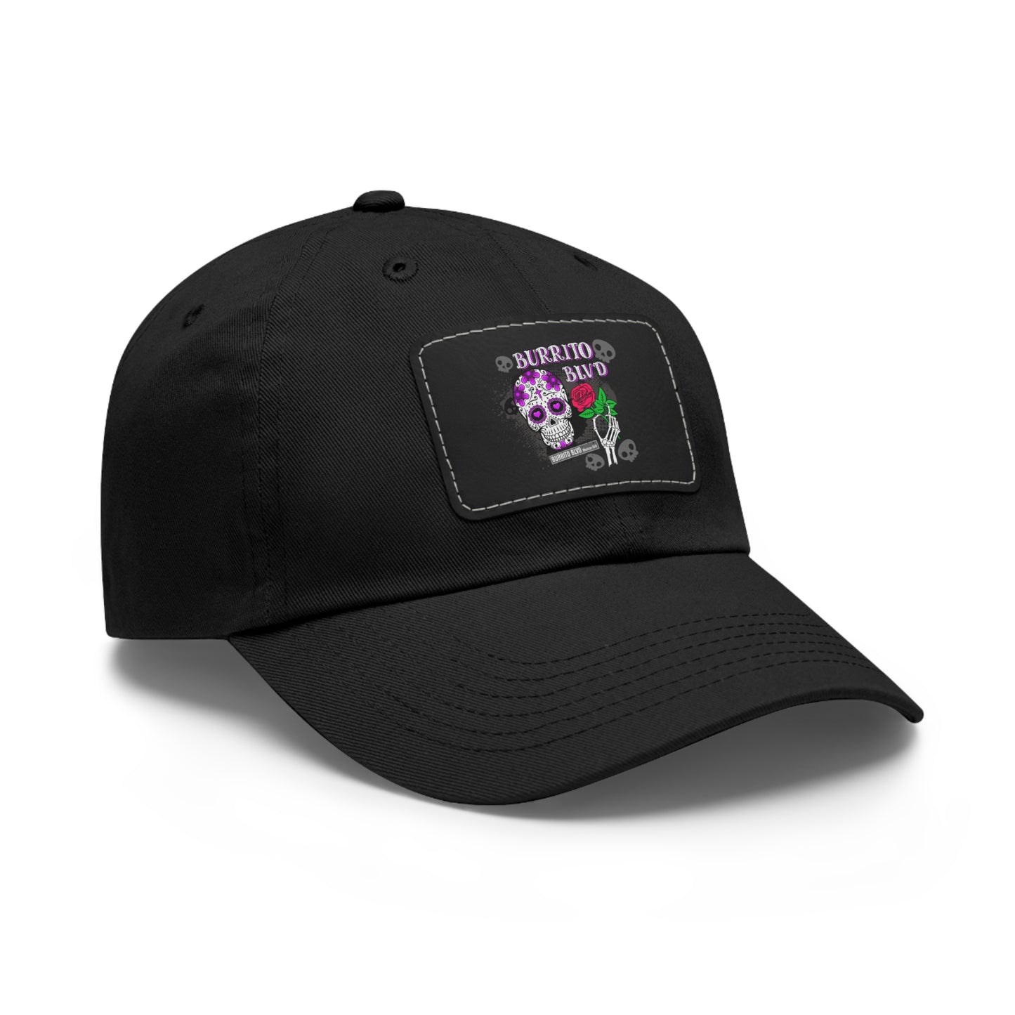 Burrito BLVD Scull Hat with Leather Patch (Rectangle)