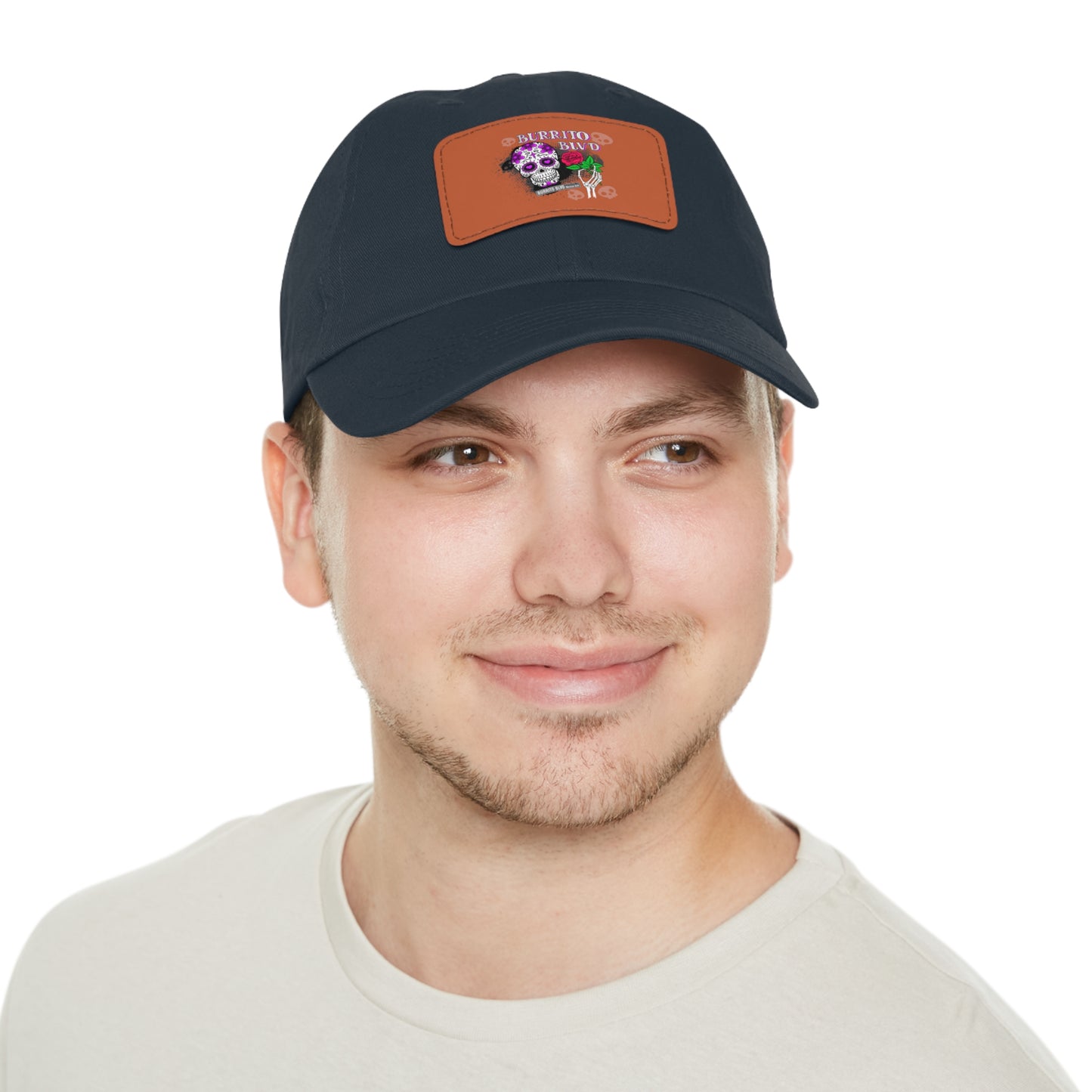 Burrito BLVD Scull Hat with Leather Patch (Rectangle)