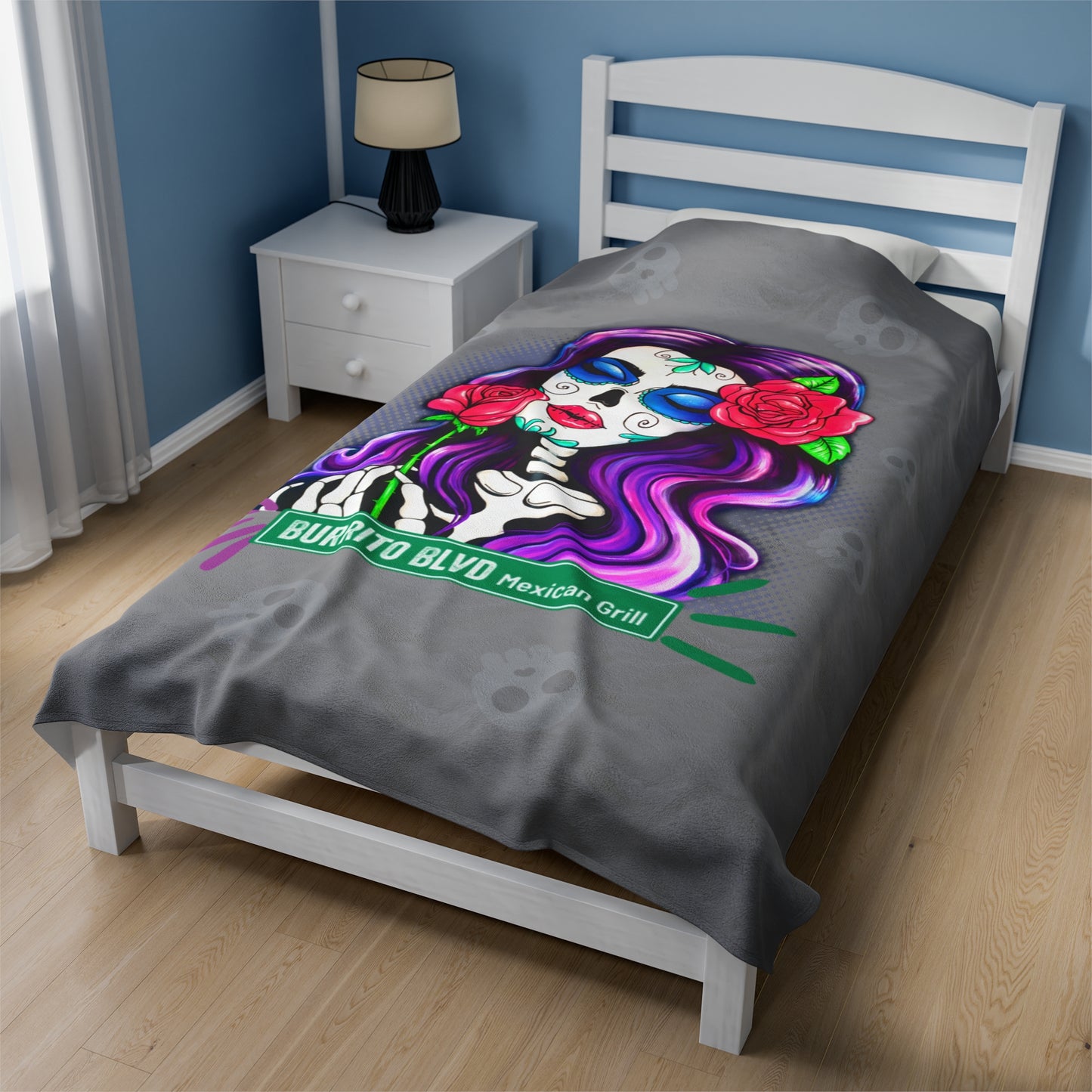 Burrito Blvd Rose Plush Blanket