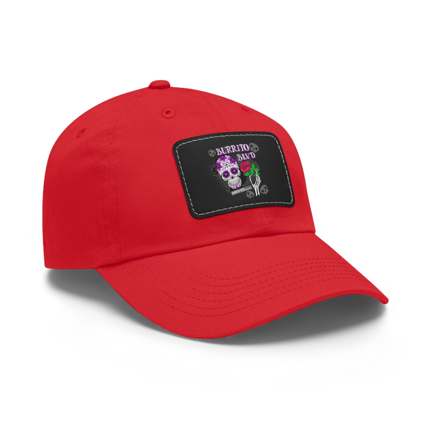 Burrito BLVD Scull Hat with Leather Patch (Rectangle)