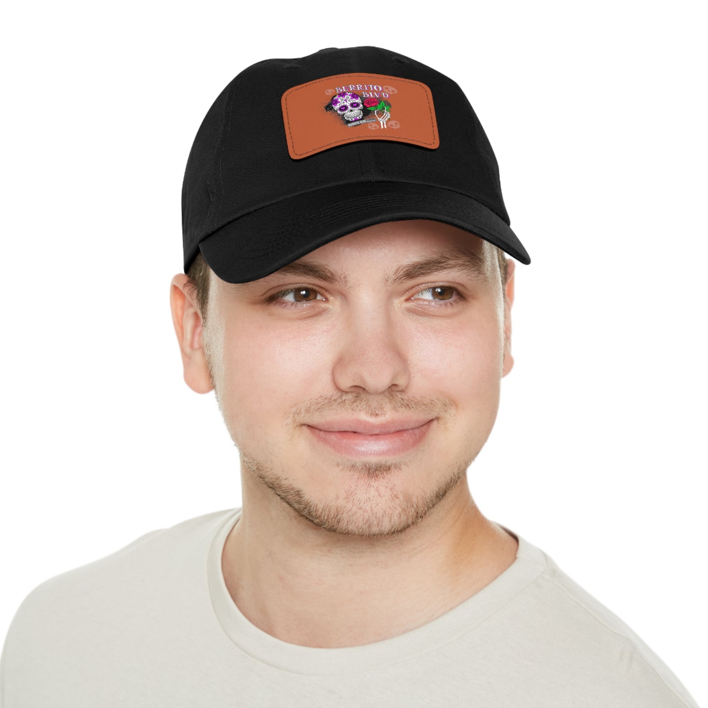 Burrito BLVD Scull Hat with Leather Patch (Rectangle)