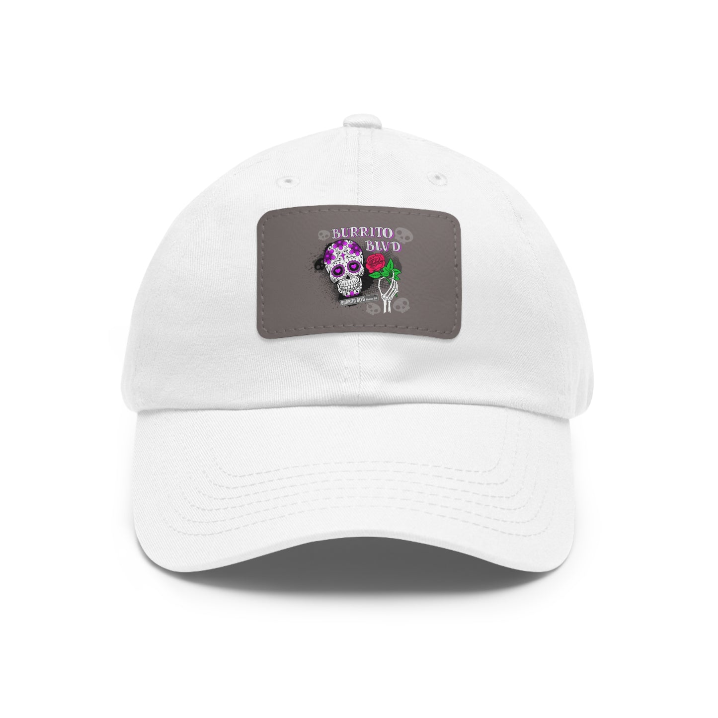 Burrito BLVD Scull Hat with Leather Patch (Rectangle)
