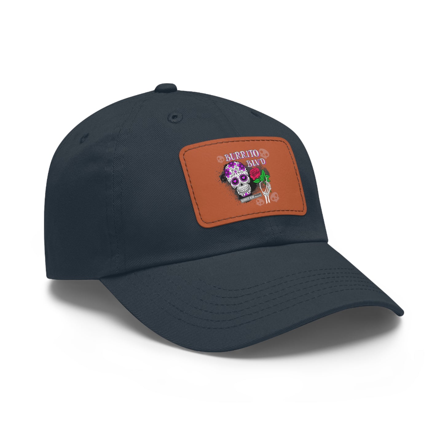 Burrito BLVD Scull Hat with Leather Patch (Rectangle)