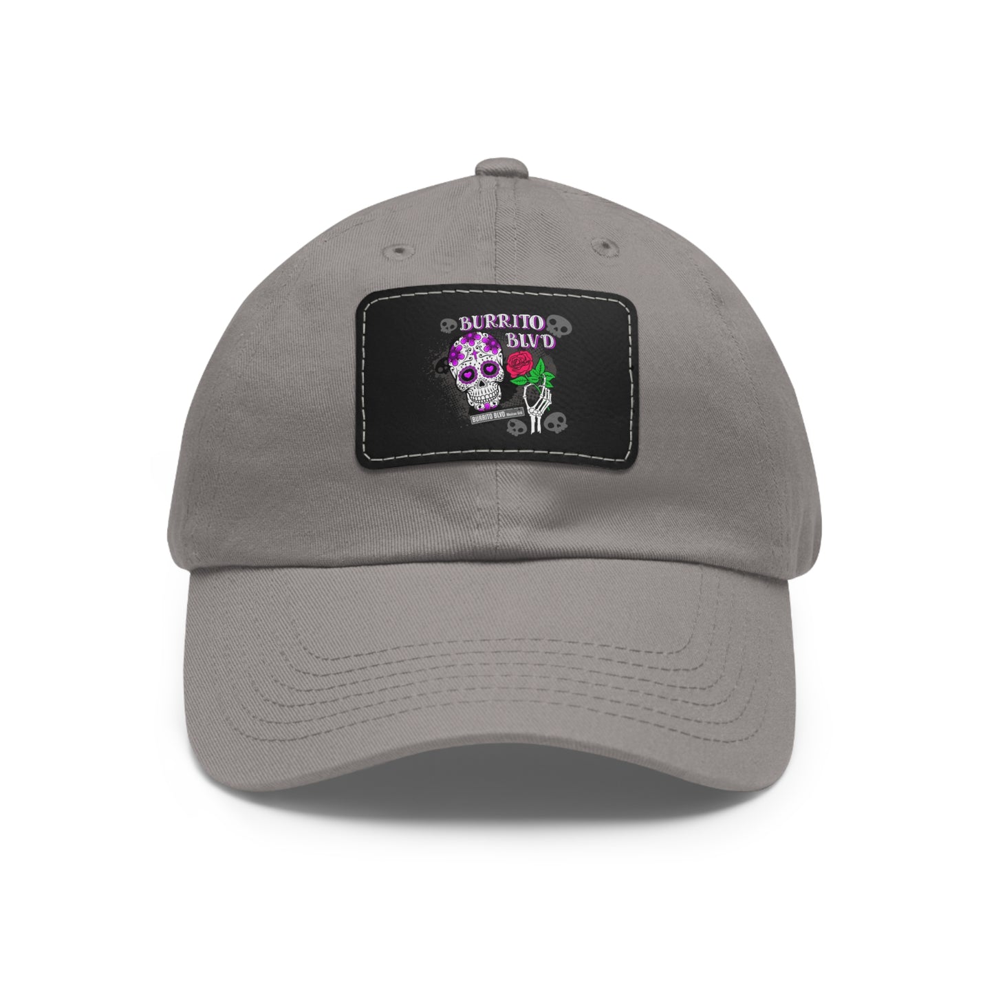 Burrito BLVD Scull Hat with Leather Patch (Rectangle)