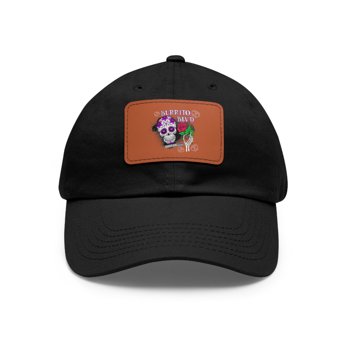 Burrito BLVD Scull Hat with Leather Patch (Rectangle)