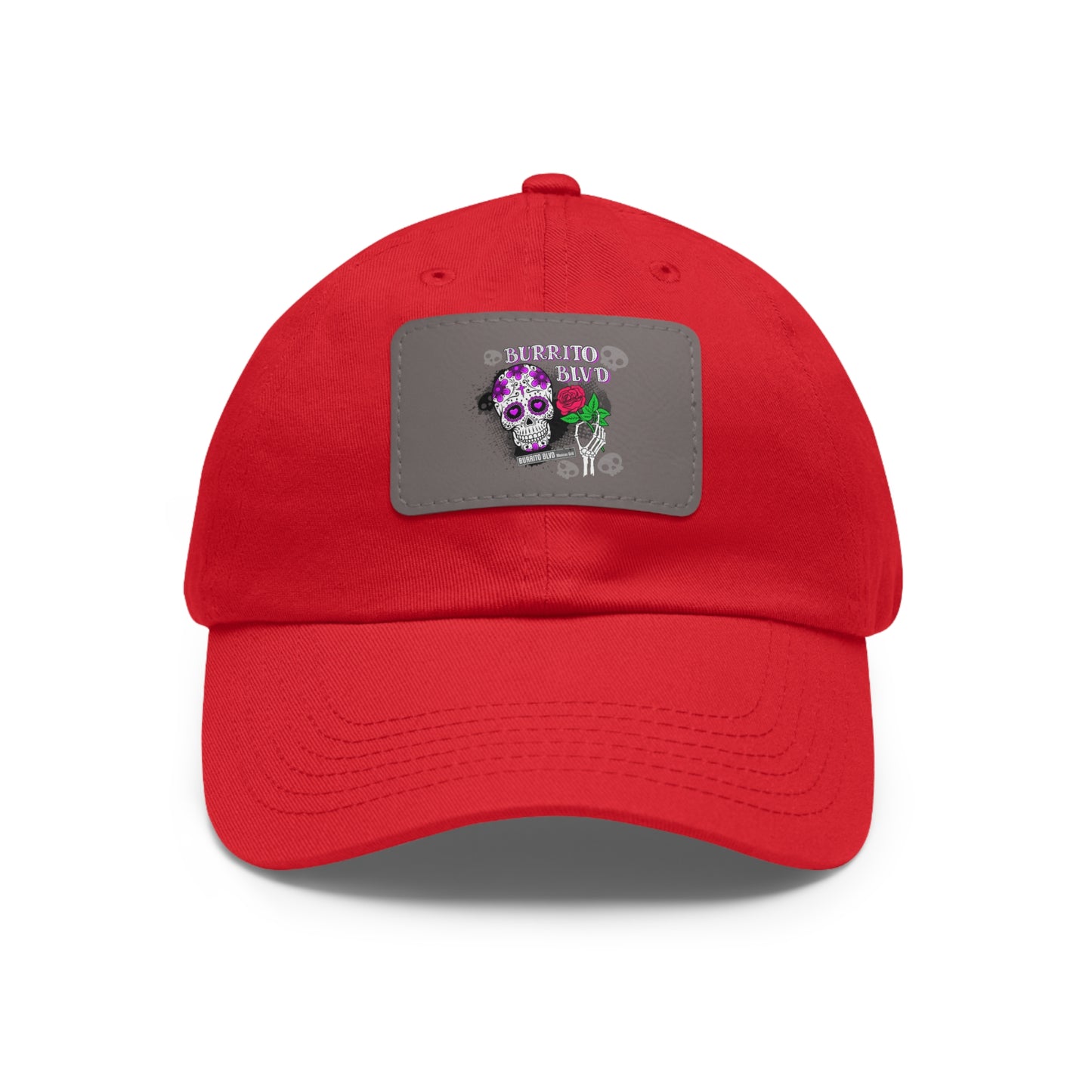 Burrito BLVD Scull Hat with Leather Patch (Rectangle)