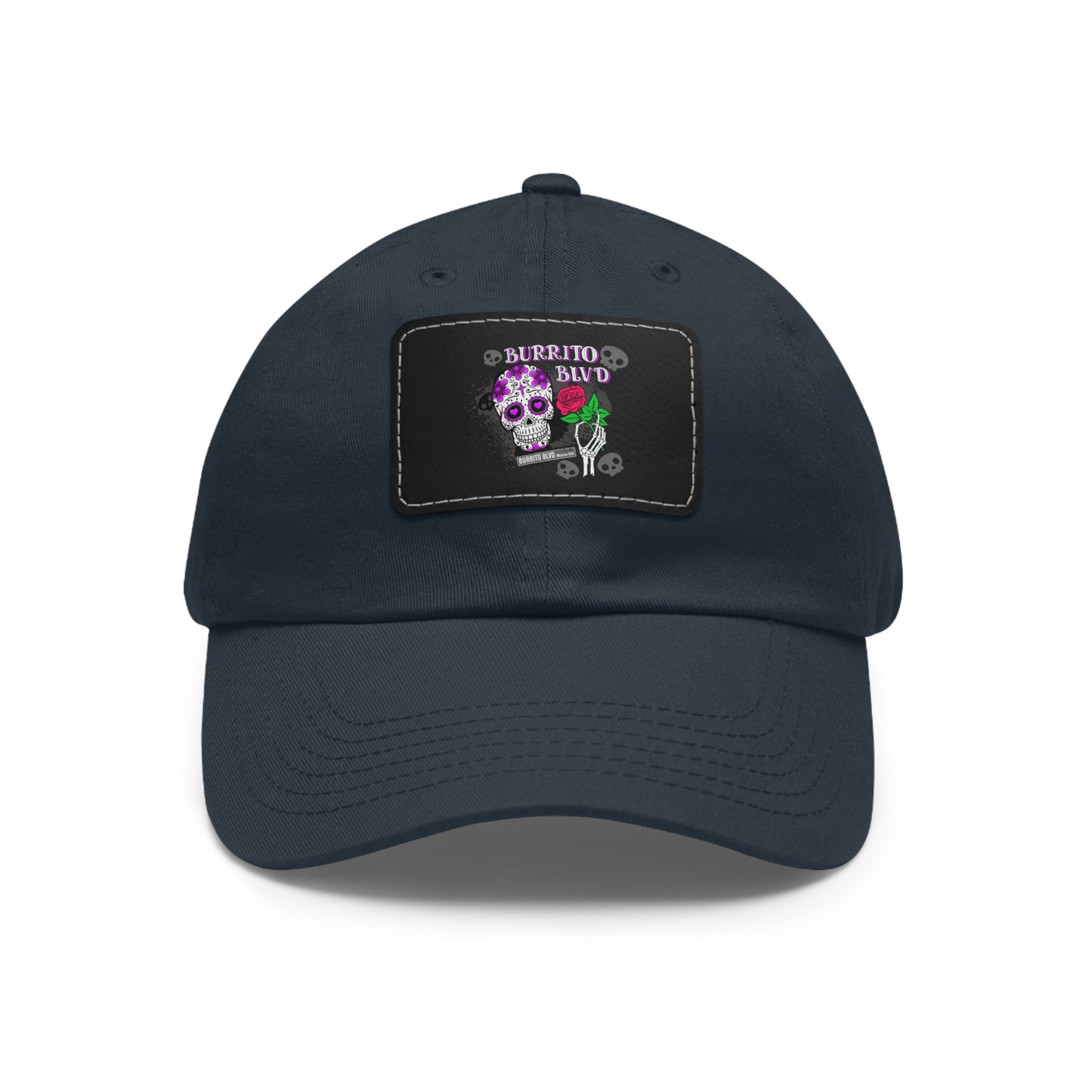 Burrito BLVD Scull Hat with Leather Patch (Rectangle)