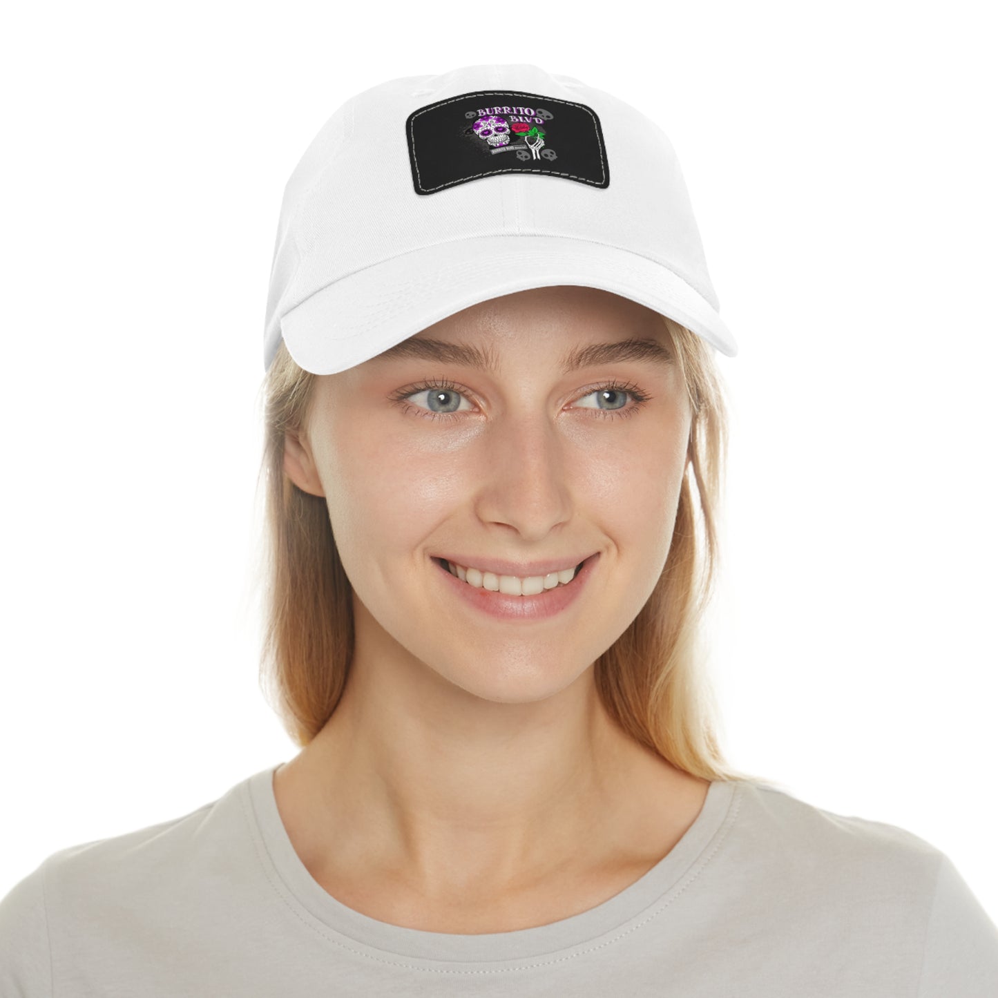 Burrito BLVD Scull Hat with Leather Patch (Rectangle)