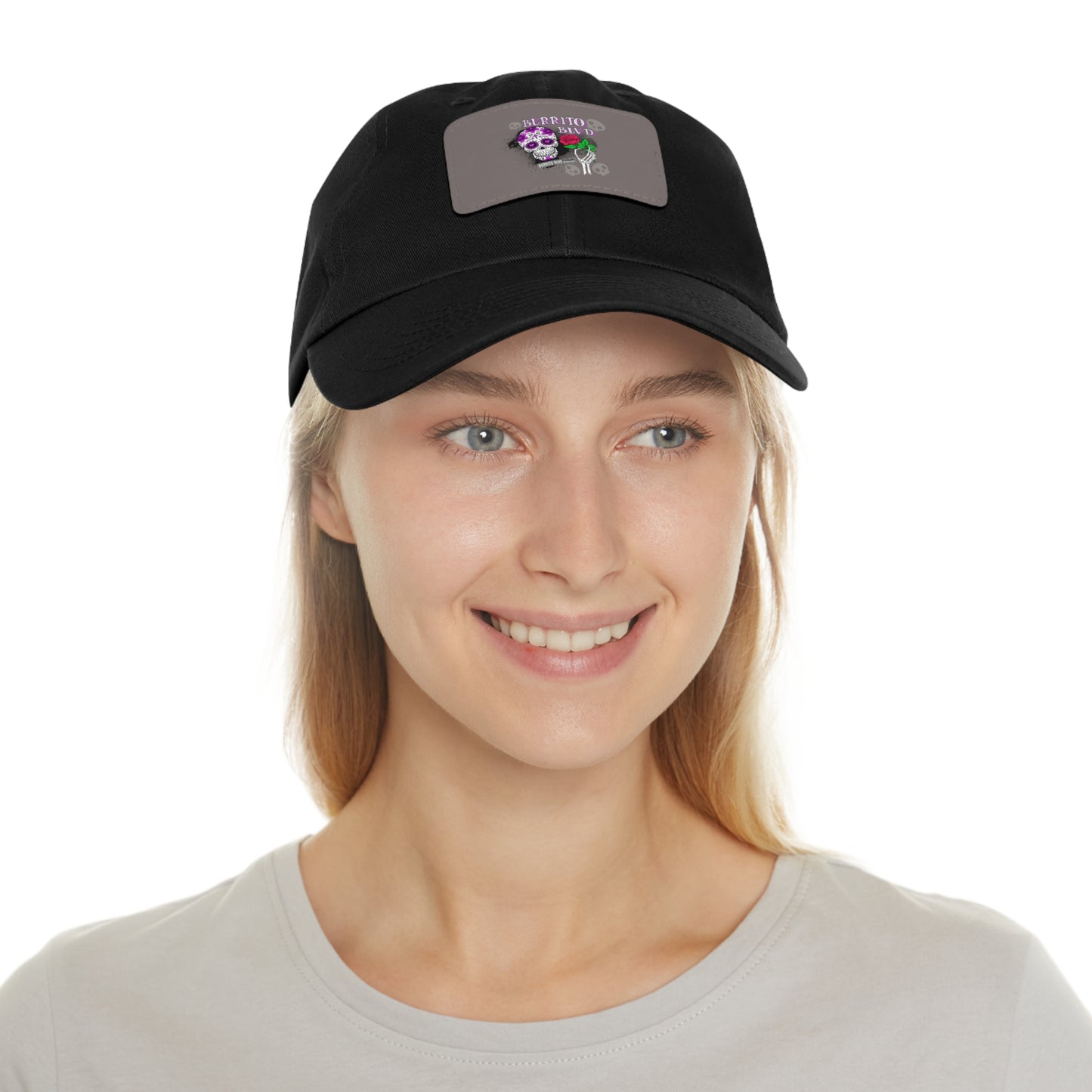 Burrito BLVD Scull Hat with Leather Patch (Rectangle)