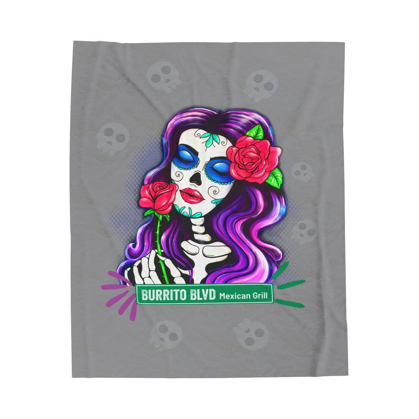 Burrito Blvd Rose Plush Blanket