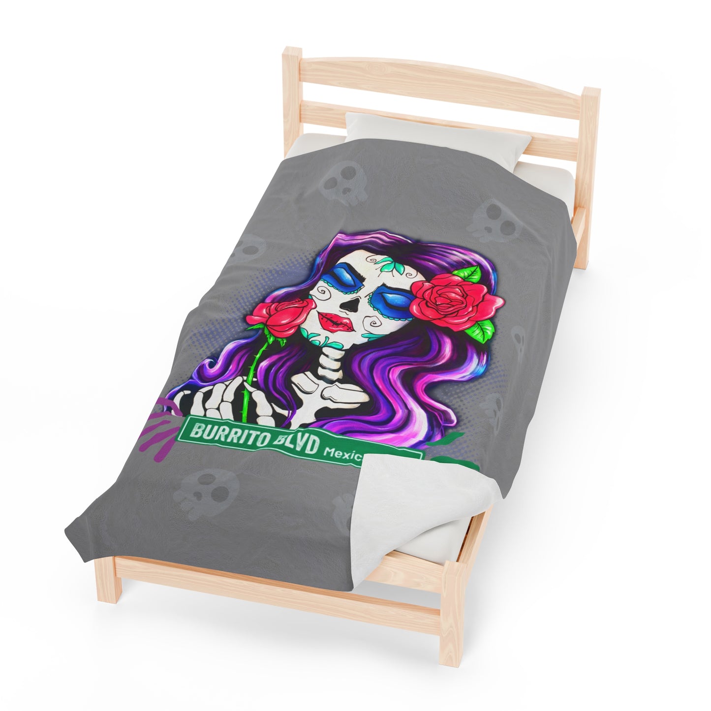 Burrito Blvd Rose Plush Blanket
