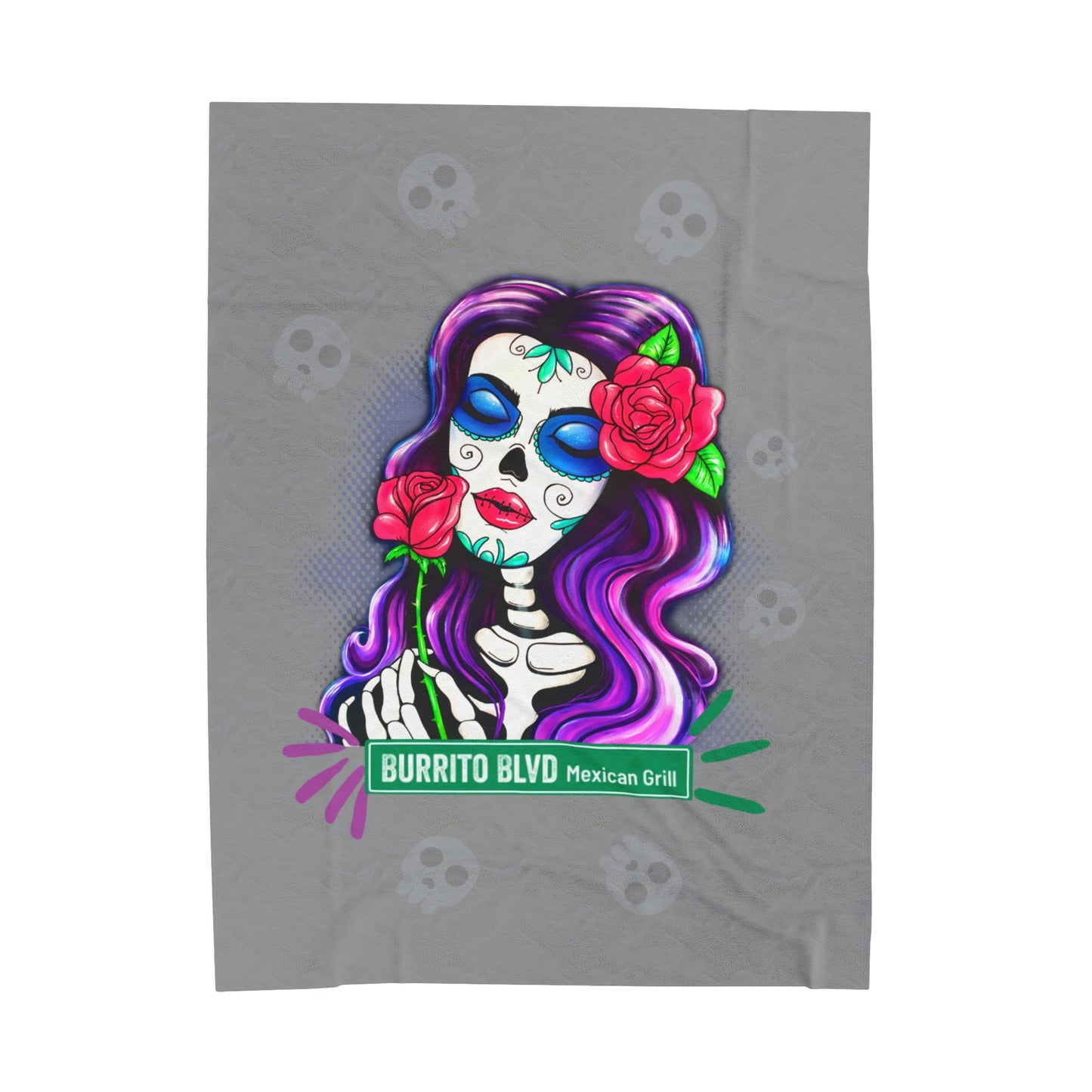 Burrito Blvd Rose Plush Blanket