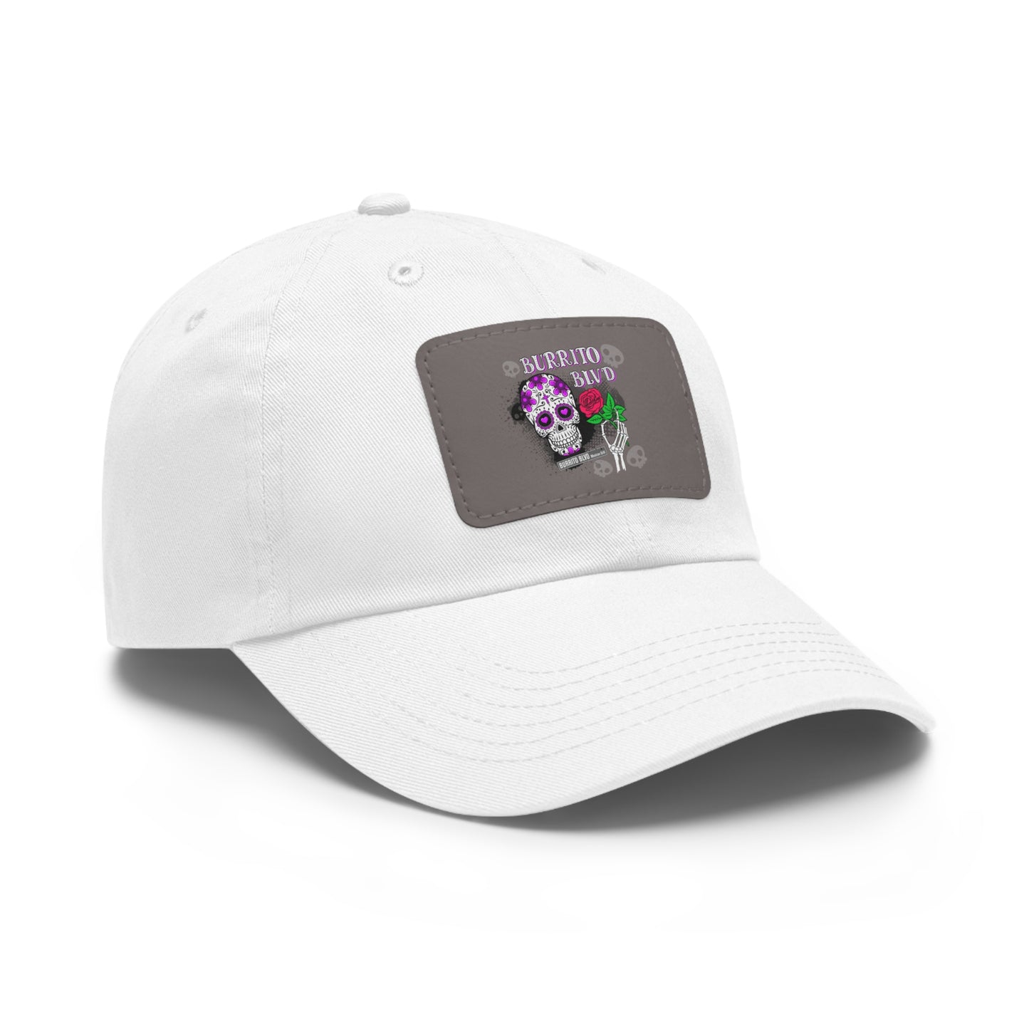 Burrito BLVD Scull Hat with Leather Patch (Rectangle)
