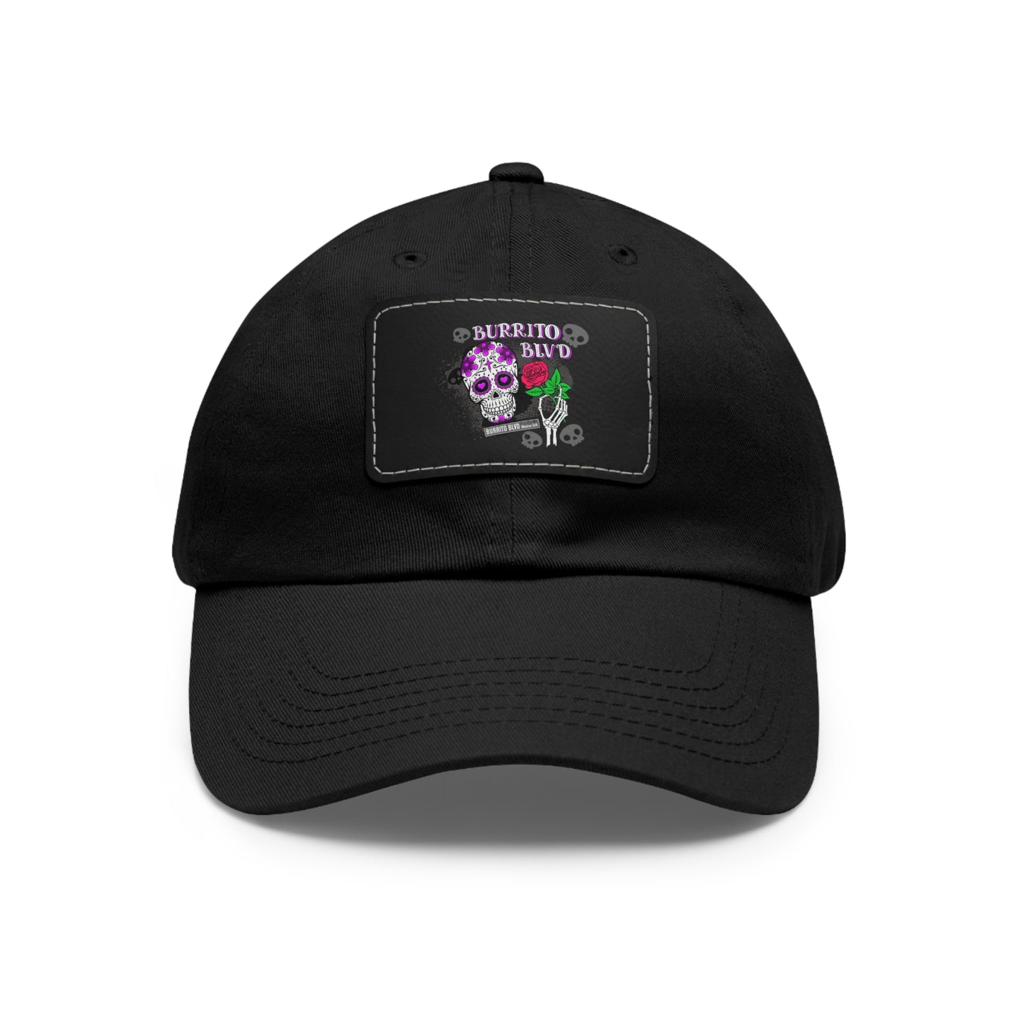 Burrito BLVD Scull Hat with Leather Patch (Rectangle)
