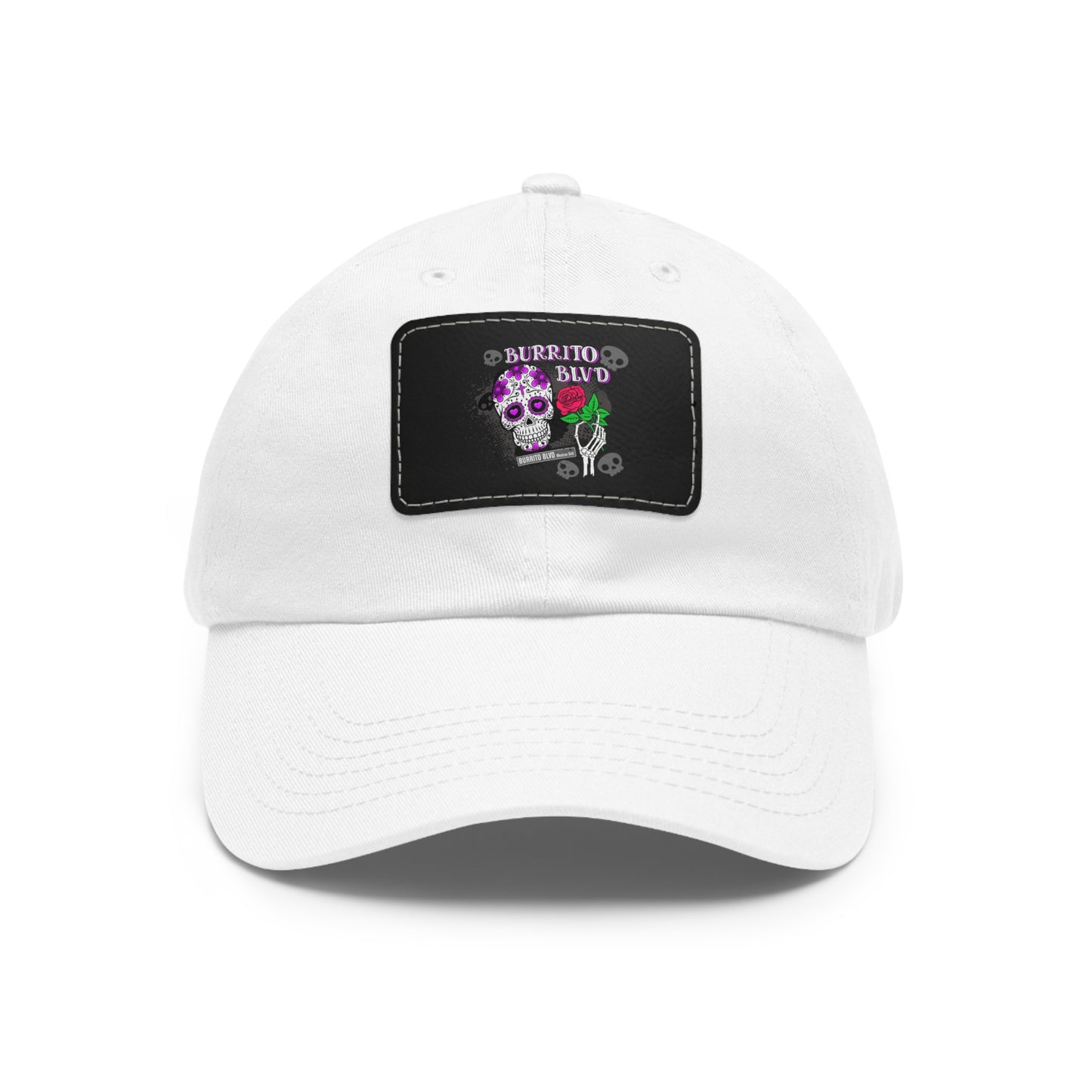 Burrito BLVD Scull Hat with Leather Patch (Rectangle)