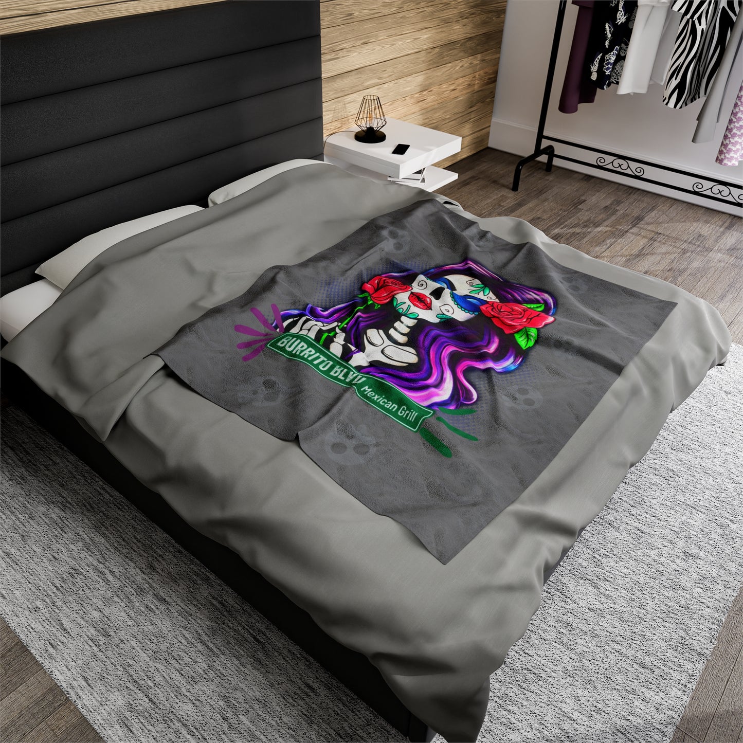 Burrito Blvd Rose Plush Blanket
