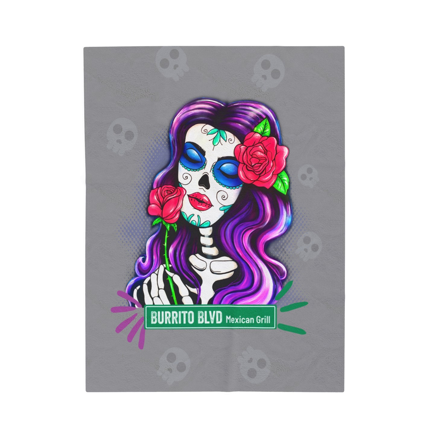 Burrito Blvd Rose Plush Blanket