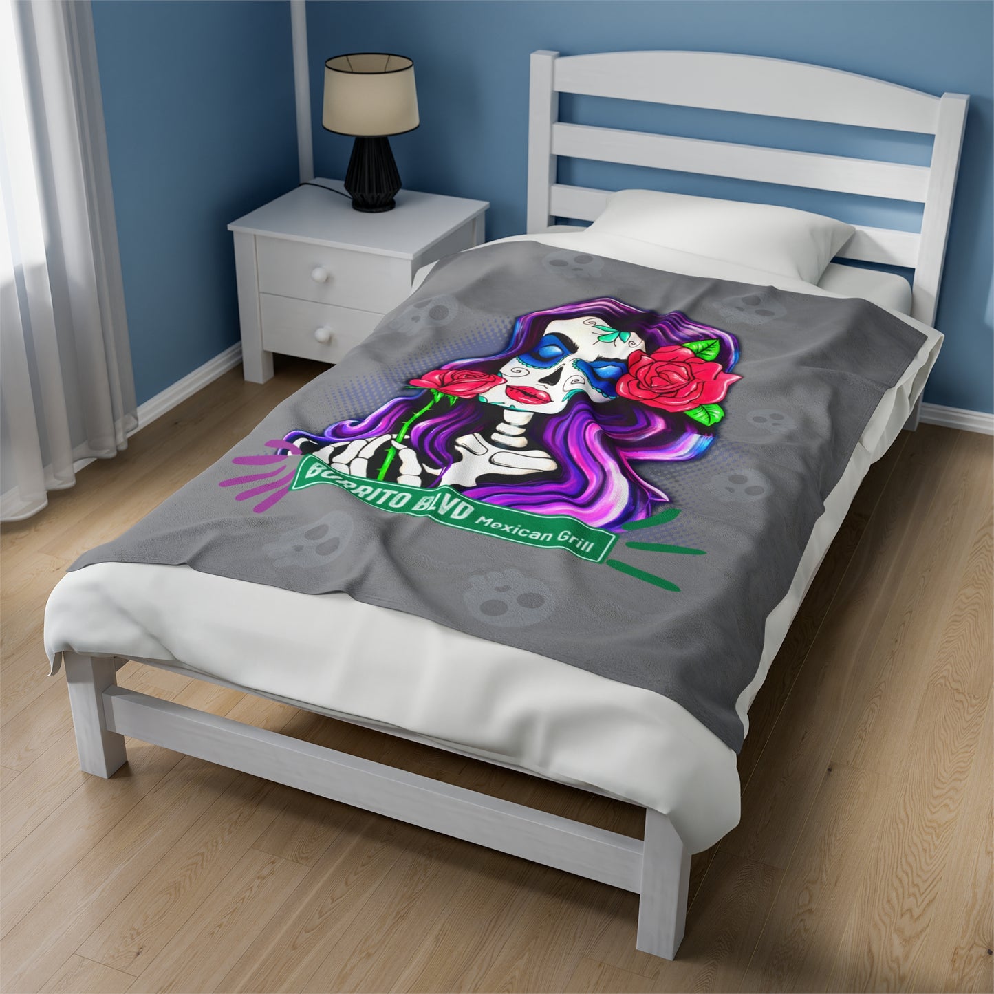 Burrito Blvd Rose Plush Blanket