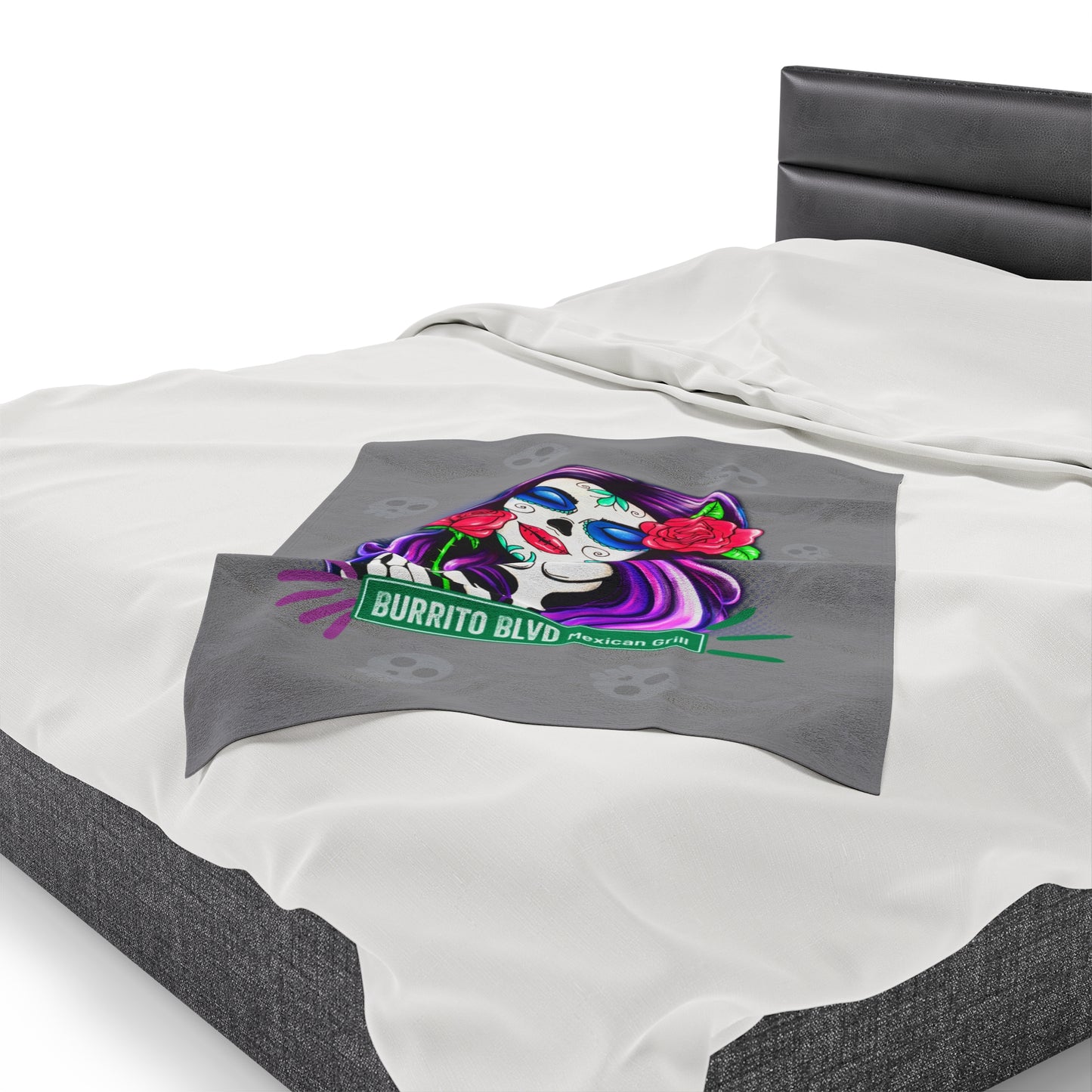 Burrito Blvd Rose Plush Blanket