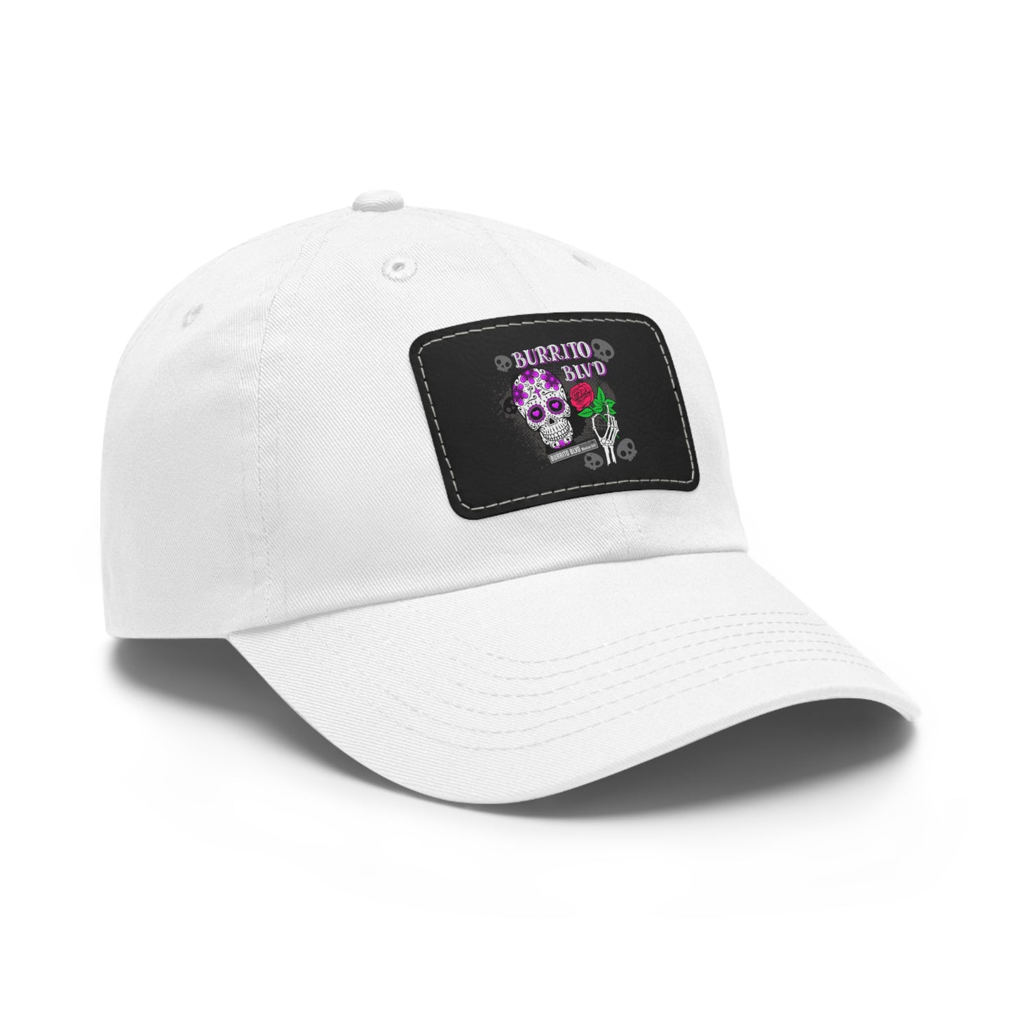 Burrito BLVD Scull Hat with Leather Patch (Rectangle)