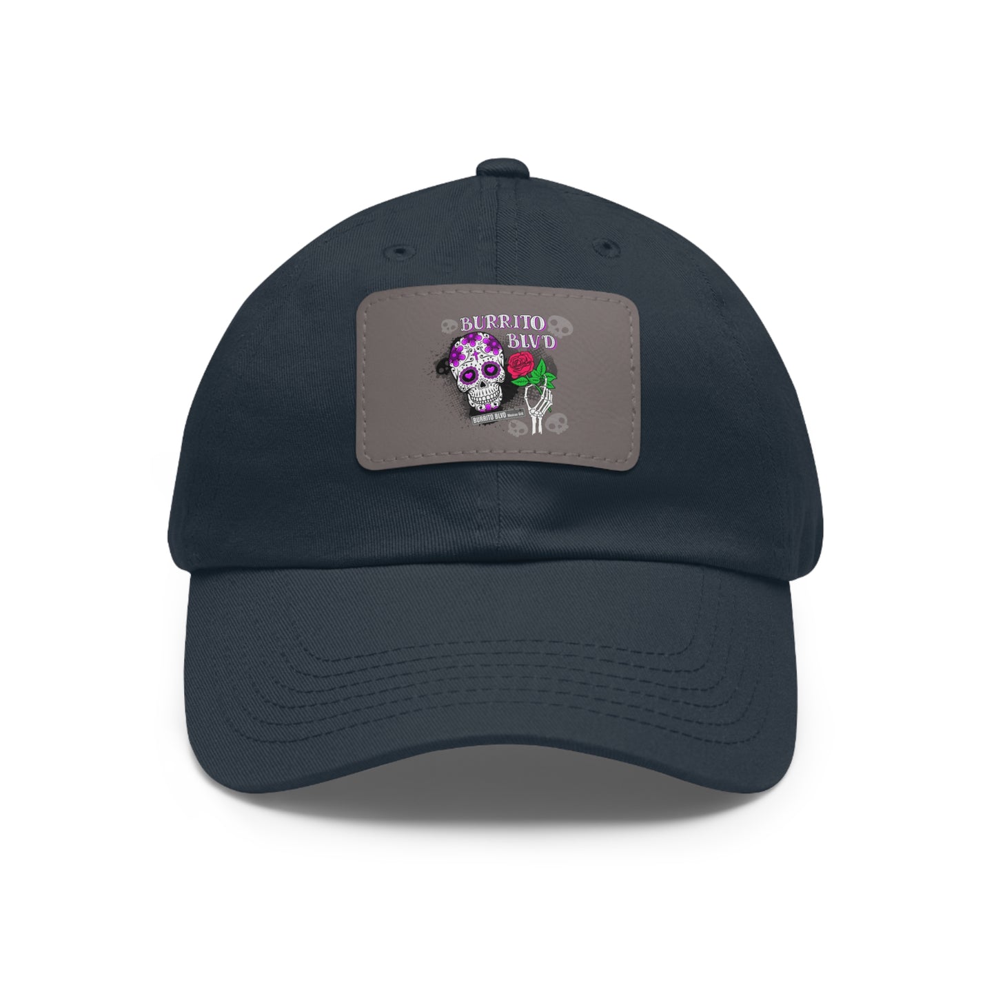 Burrito BLVD Scull Hat with Leather Patch (Rectangle)