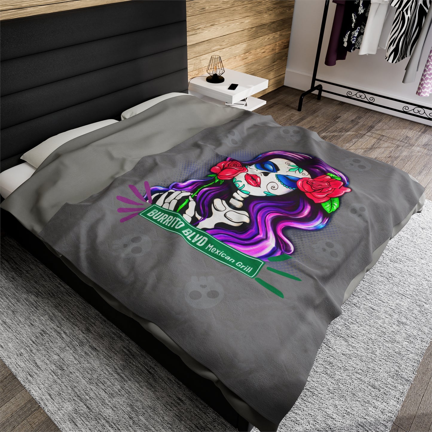 Burrito Blvd Rose Plush Blanket