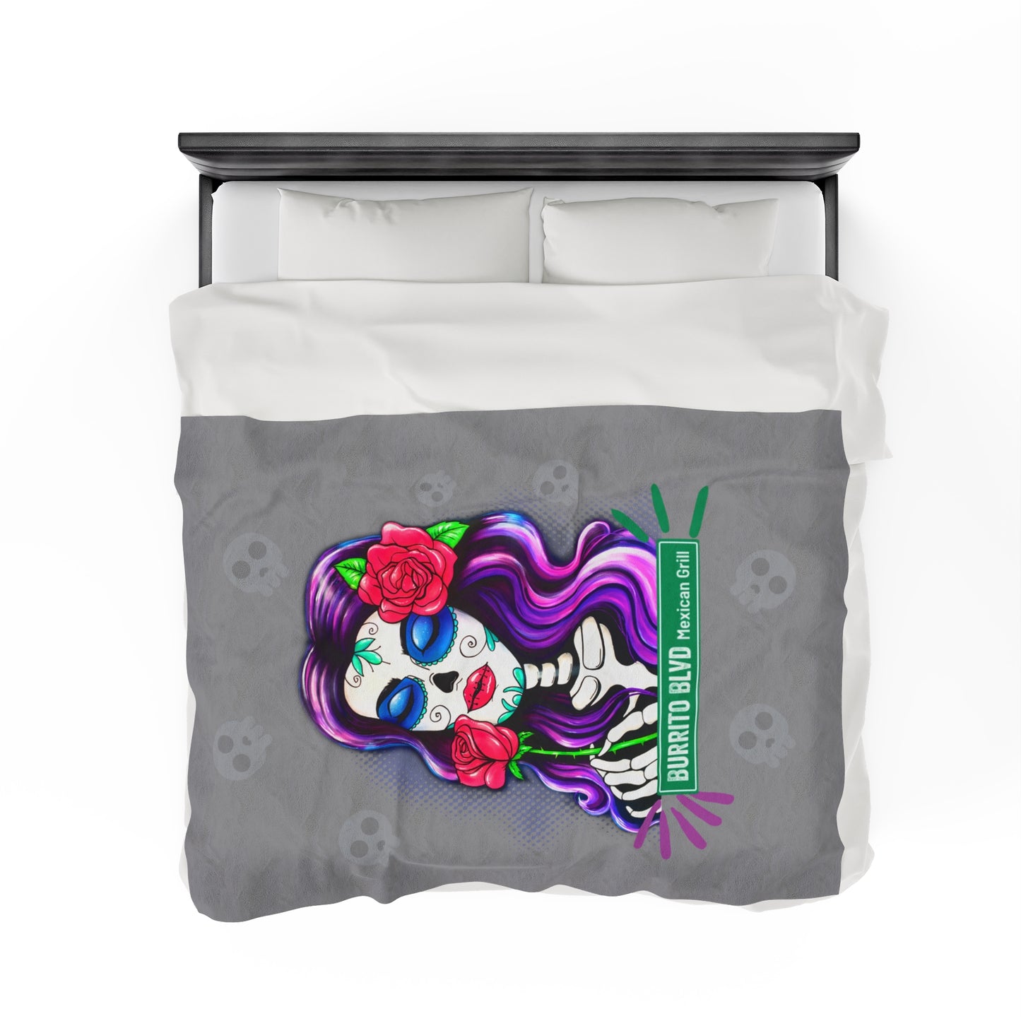 Burrito Blvd Rose Plush Blanket