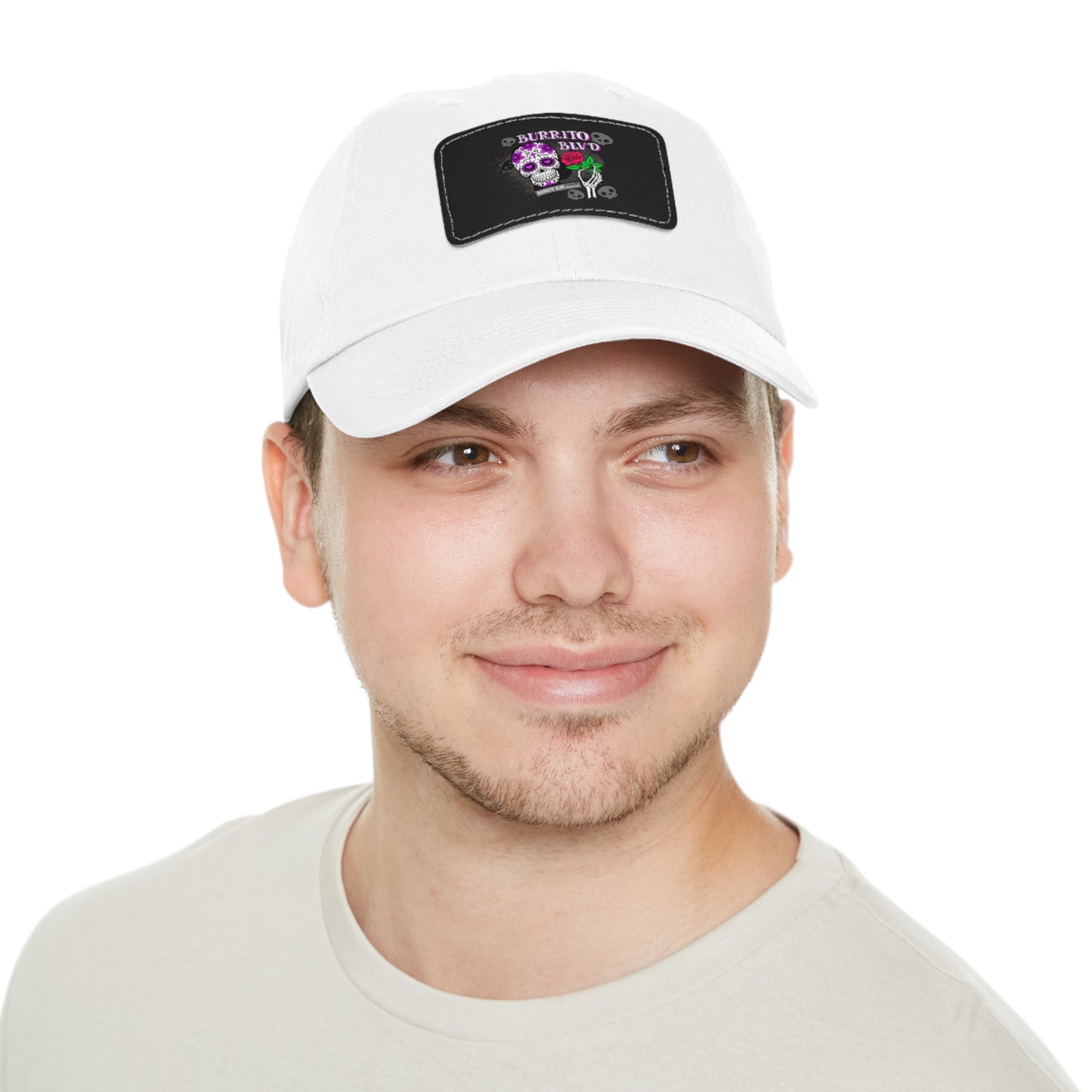 Burrito BLVD Scull Hat with Leather Patch (Rectangle)