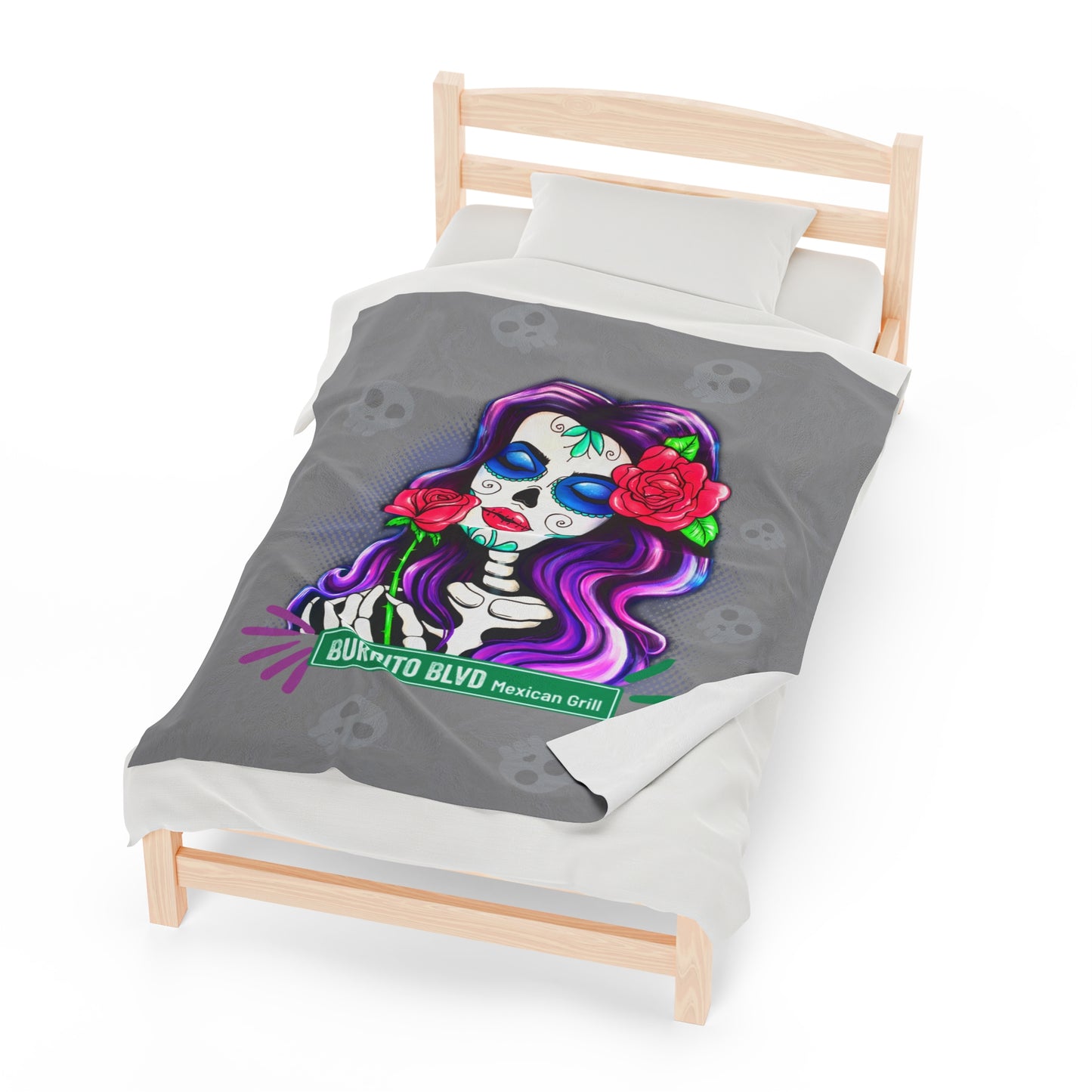 Burrito Blvd Rose Plush Blanket