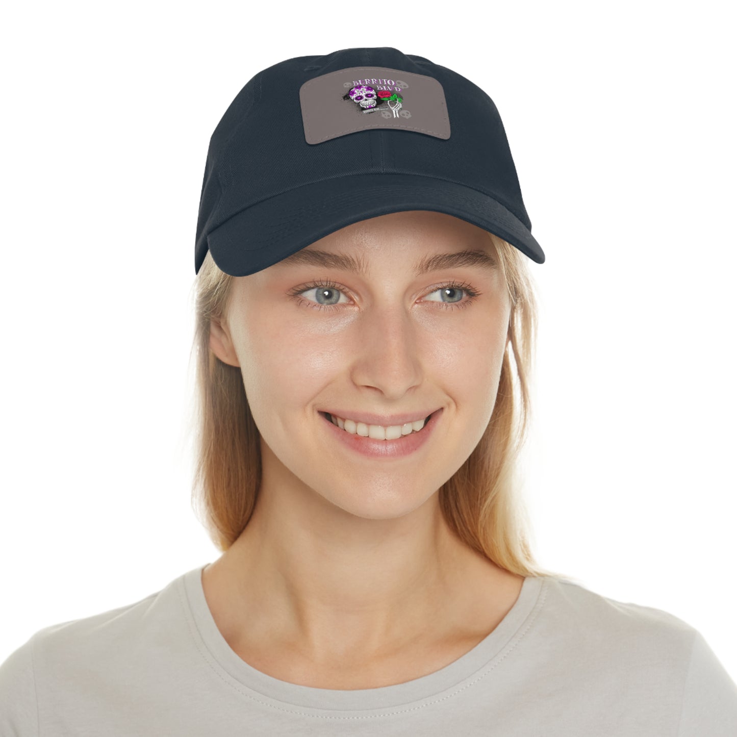 Burrito BLVD Scull Hat with Leather Patch (Rectangle)