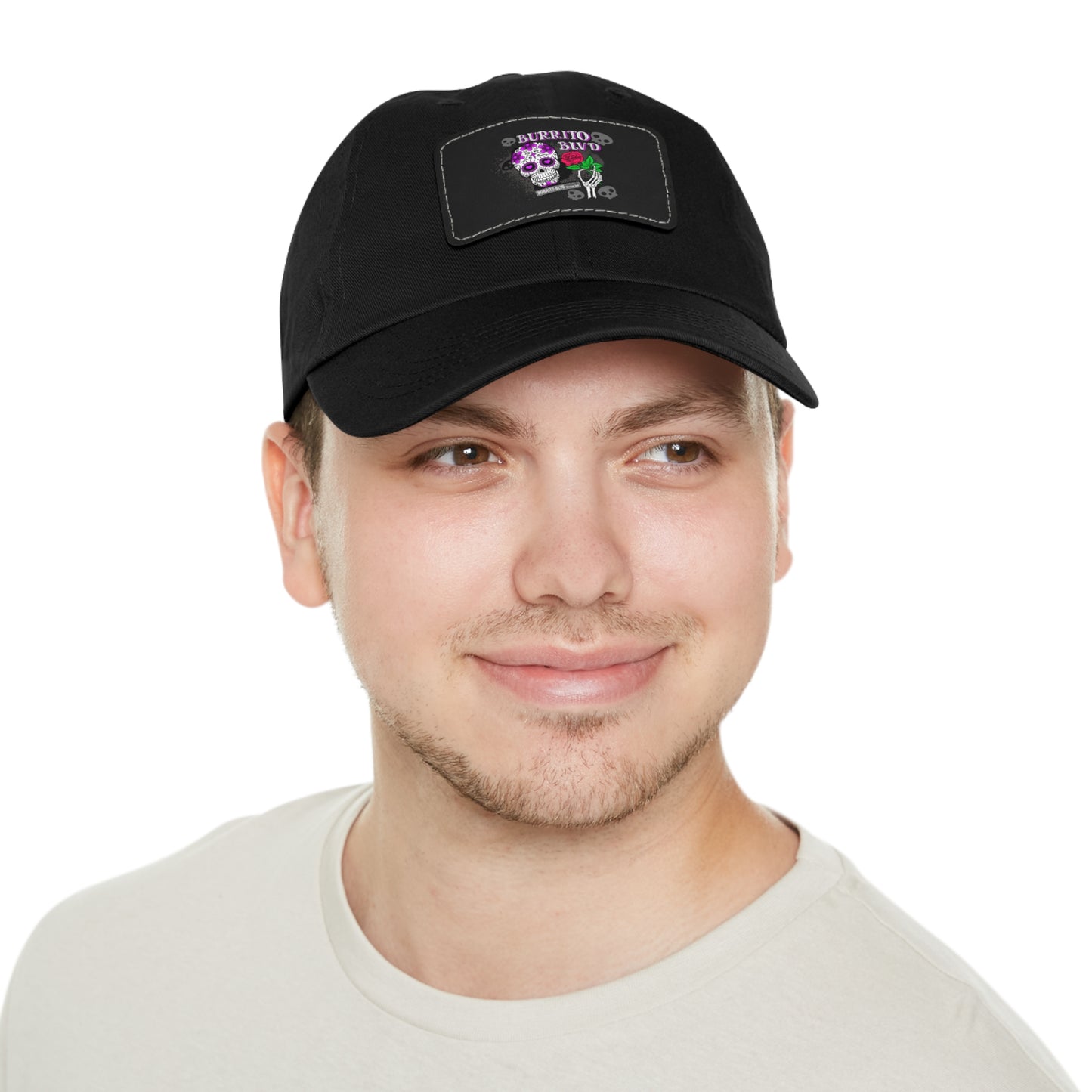 Burrito BLVD Scull Hat with Leather Patch (Rectangle)