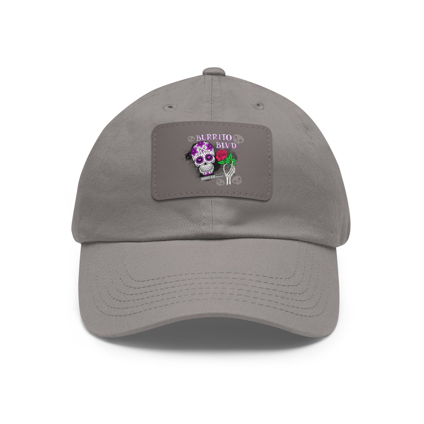 Burrito BLVD Scull Hat with Leather Patch (Rectangle)